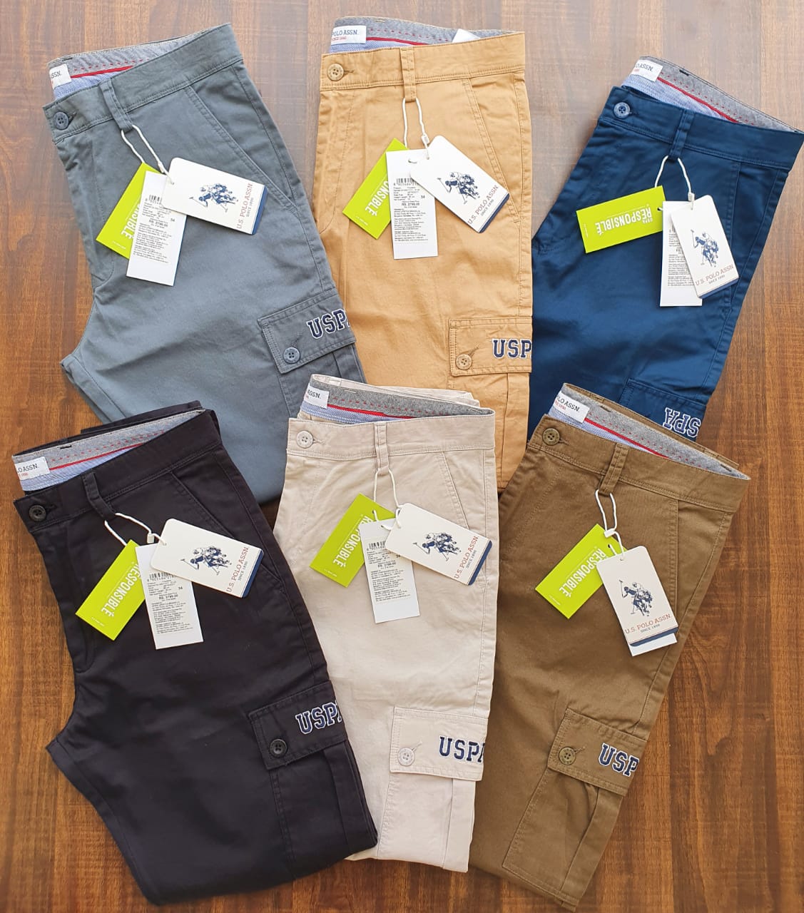 U.S.POLO PRIMIUM 6 POCKET CARGO PANT PANT -66PCS