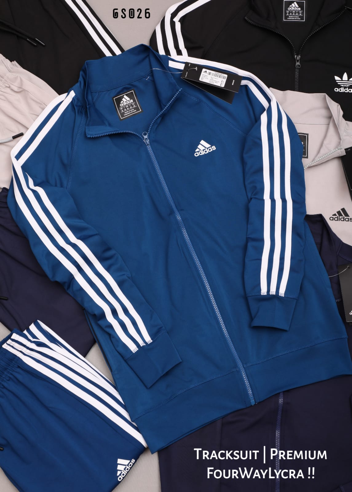 ADIDAS 4 WAY LAYCRA UNISEX TRACKSUIT-40PCS SET