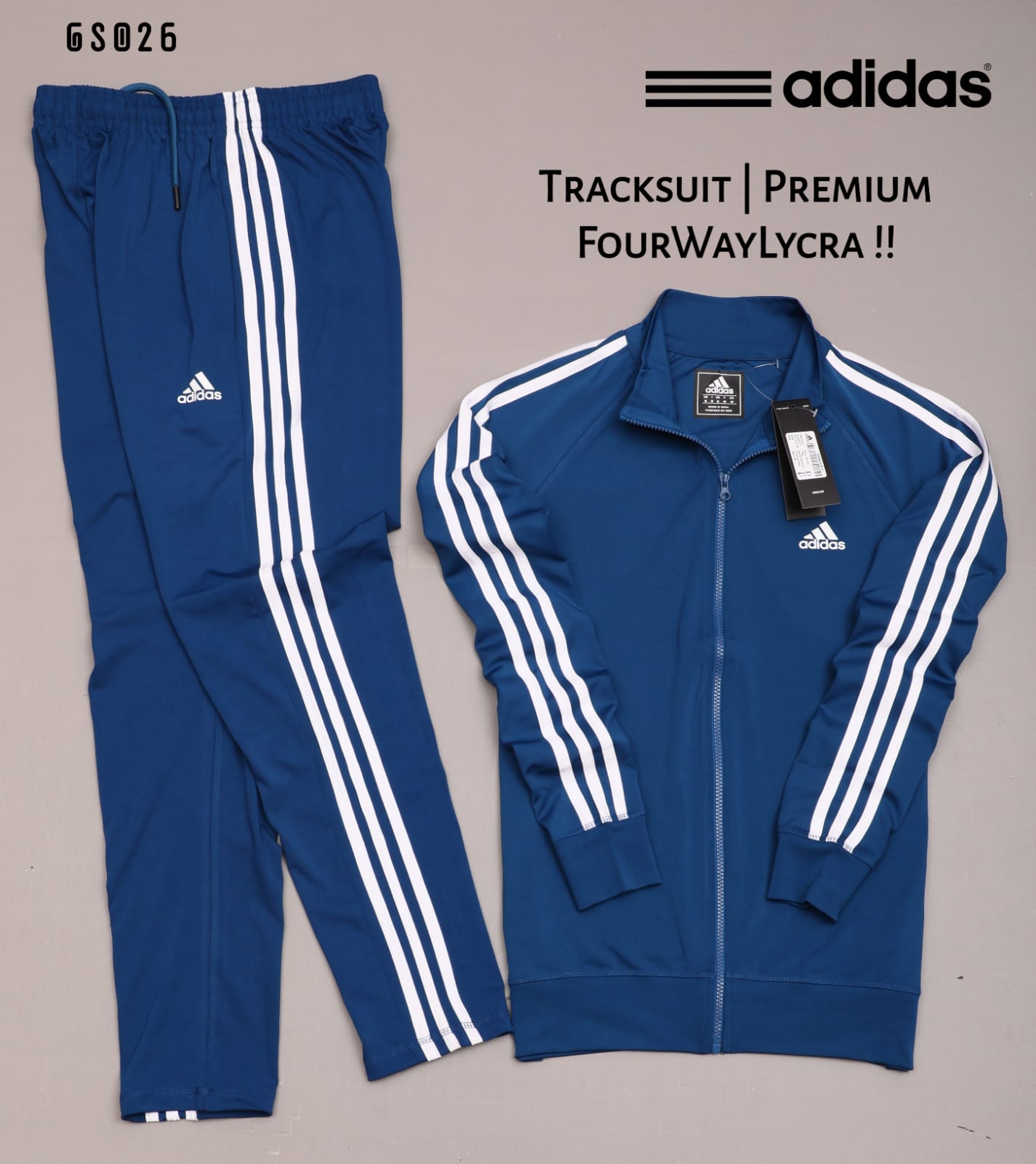 ADIDAS 4 WAY LAYCRA UNISEX TRACKSUIT-40PCS SET