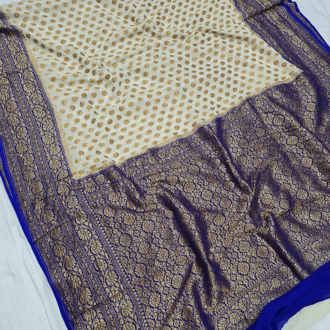 BANARASHI HANDLOOM SEMI GEORGATTE SAREE-12PCS