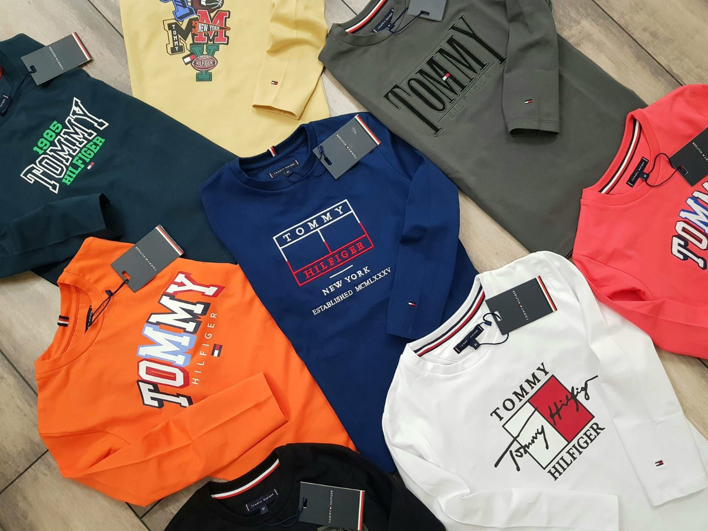 KID TOMMY HILFIGURE LAYCRA POLO FULL SLEEVE-78PCS