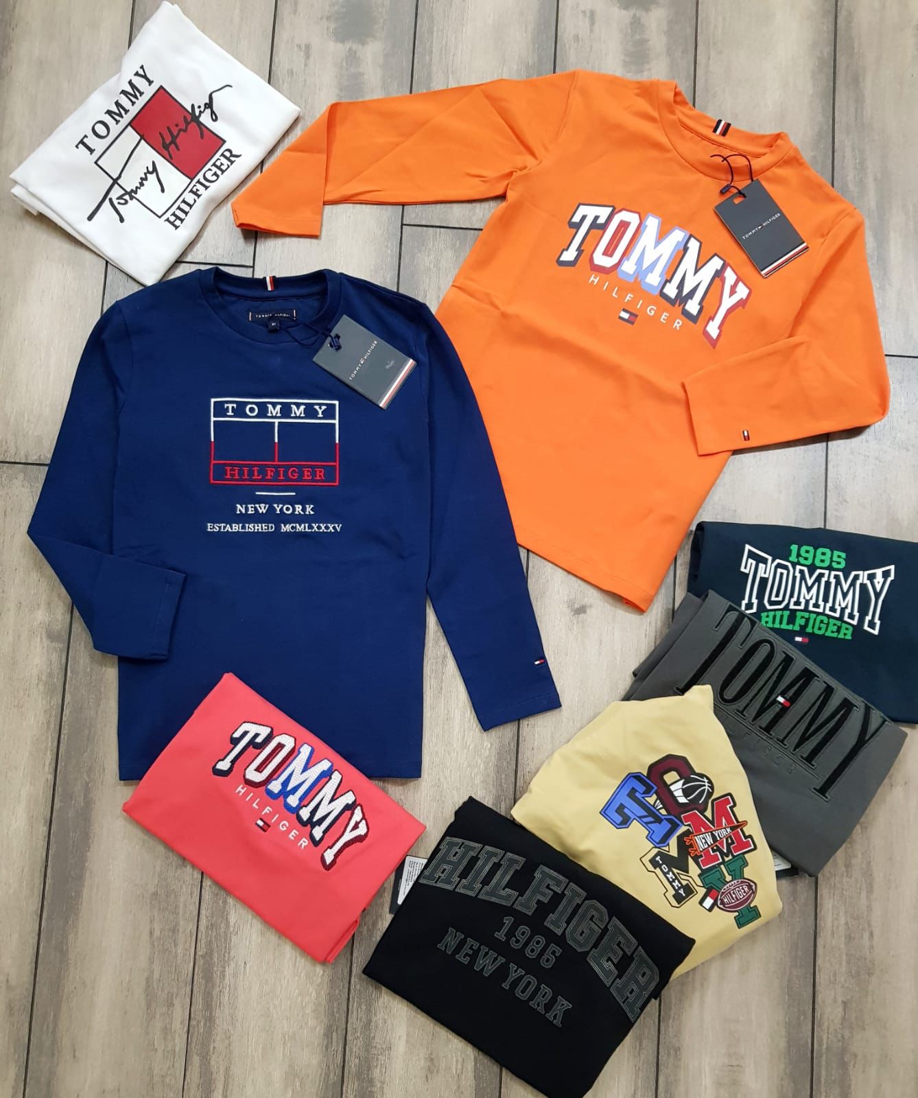 KID TOMMY HILFIGURE LAYCRA POLO FULL SLEEVE-78PCS