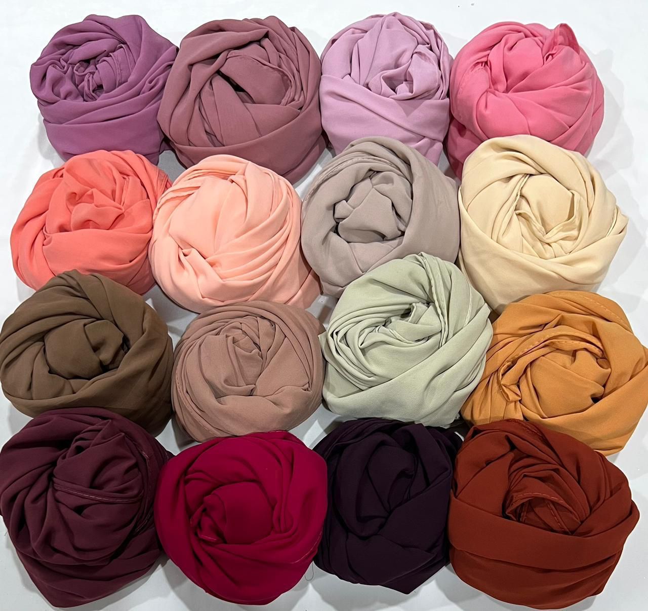 HEAVY CHIFFON ISLAMIC HIJAB-120PCS SET