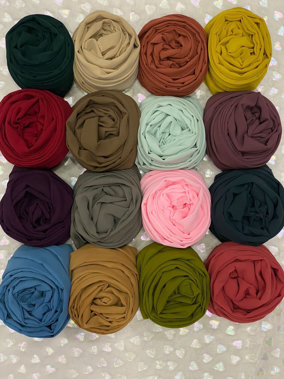 HEAVY CHIFFON ISLAMIC HIJAB-120PCS SET