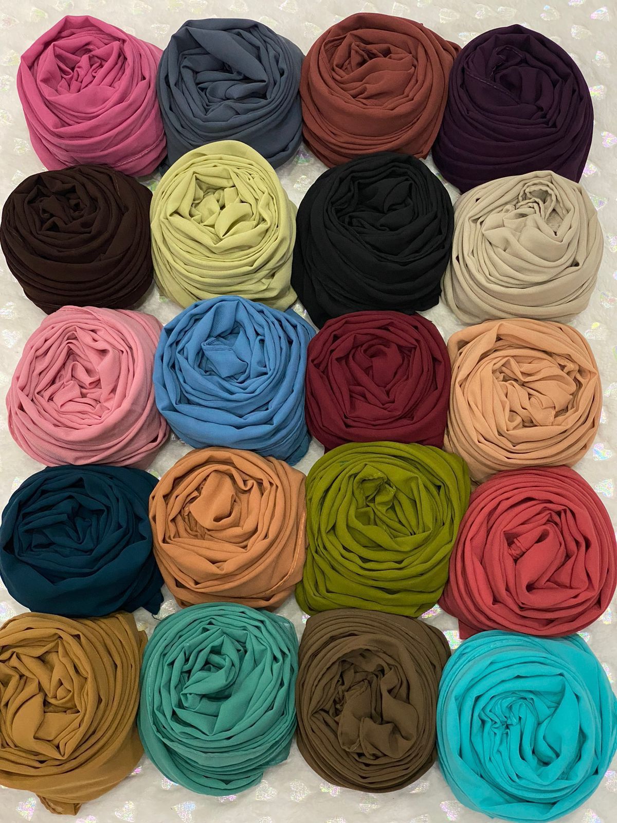 HEAVY CHIFFON ISLAMIC HIJAB-120PCS SET