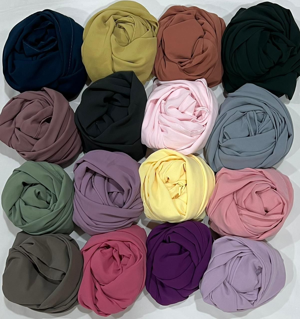 HEAVY CHIFFON ISLAMIC HIJAB-120PCS SET