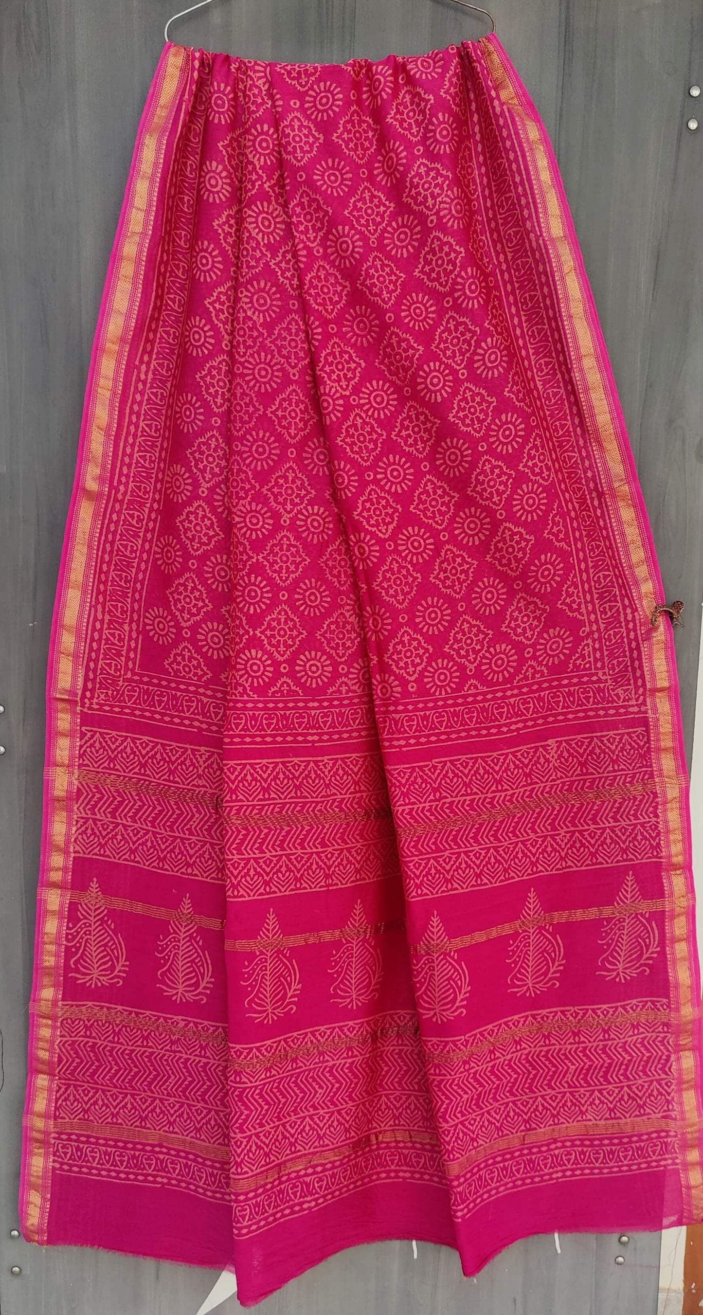 MHESHVARI HANDBLOCK PRINTED SAREE with B.P.-24PCS