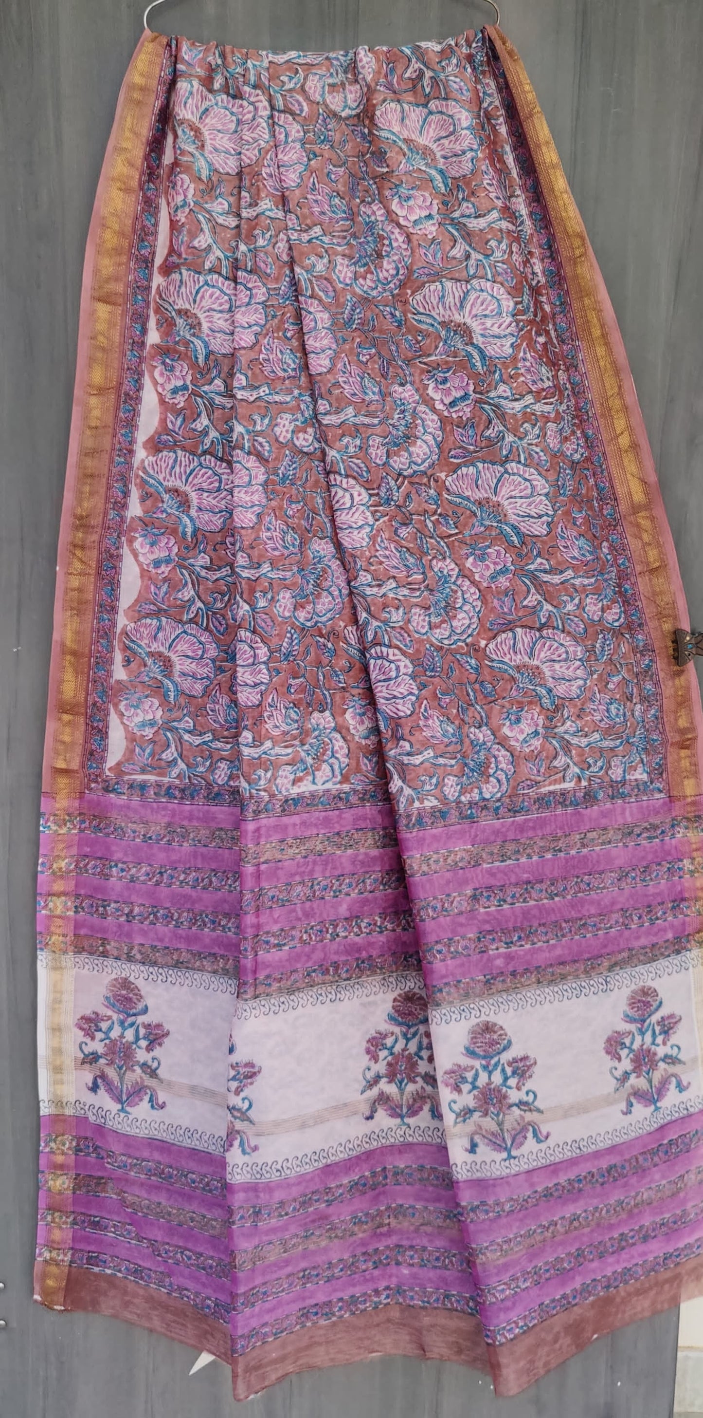 MHESHVARI HANDBLOCK PRINTED SAREE with B.P.-24PCS