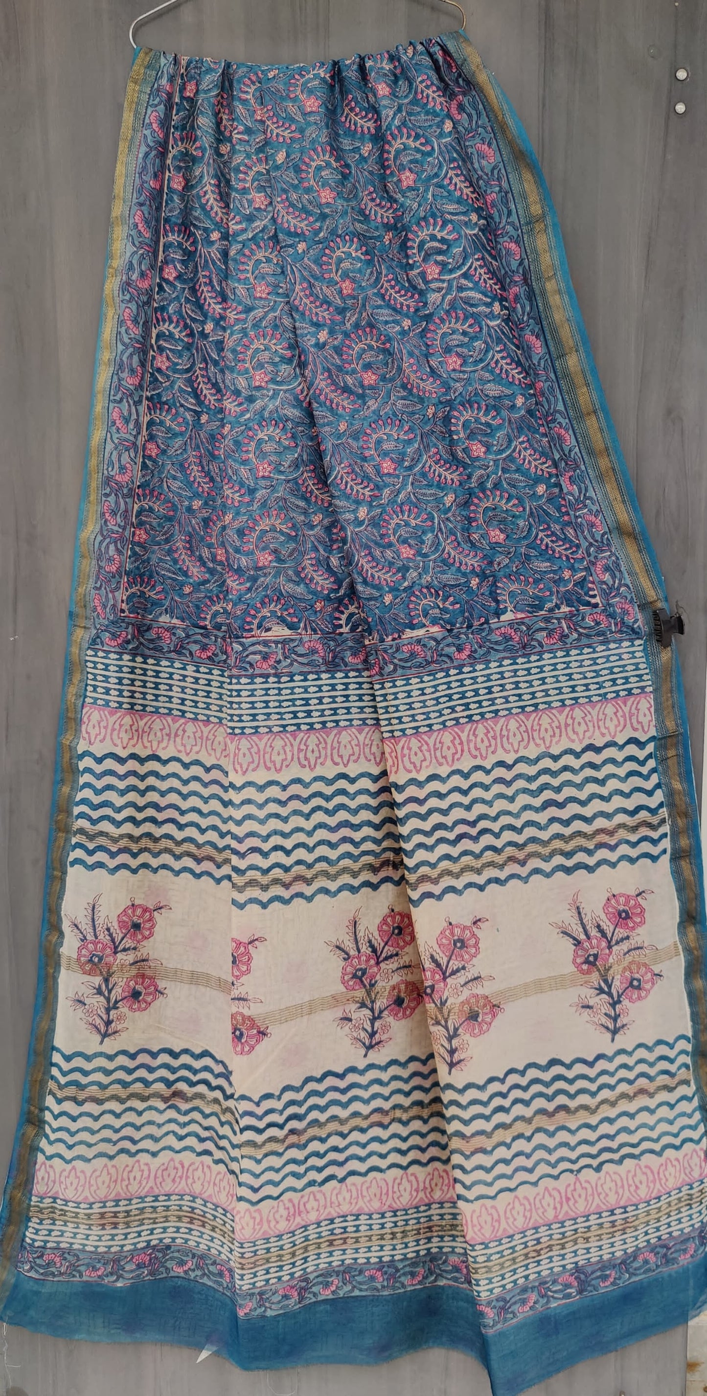 MHESHVARI HANDBLOCK PRINTED SAREE with B.P.-24PCS