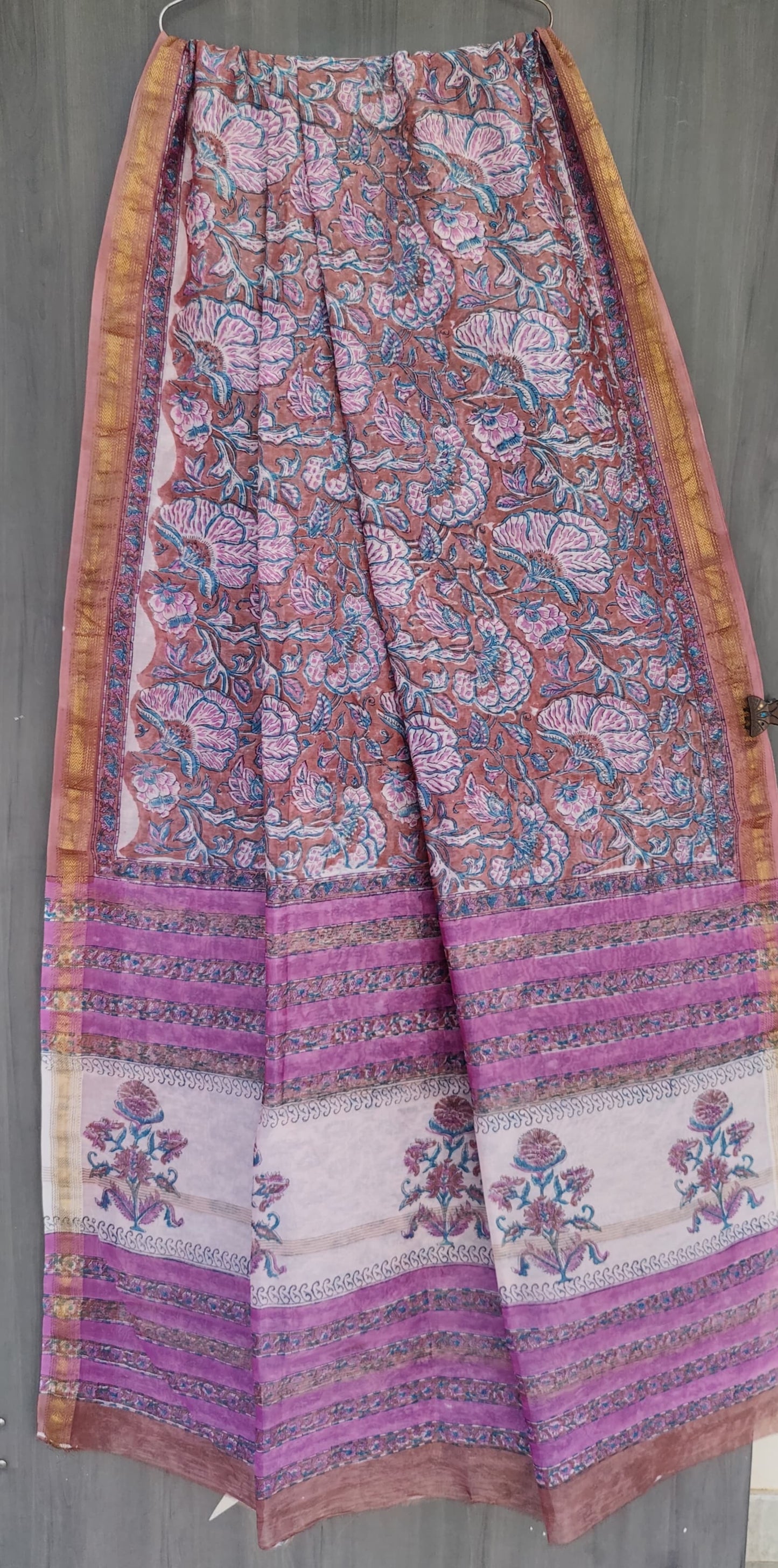MHESHVARI HANDBLOCK PRINTED SAREE with B.P.-24PCS