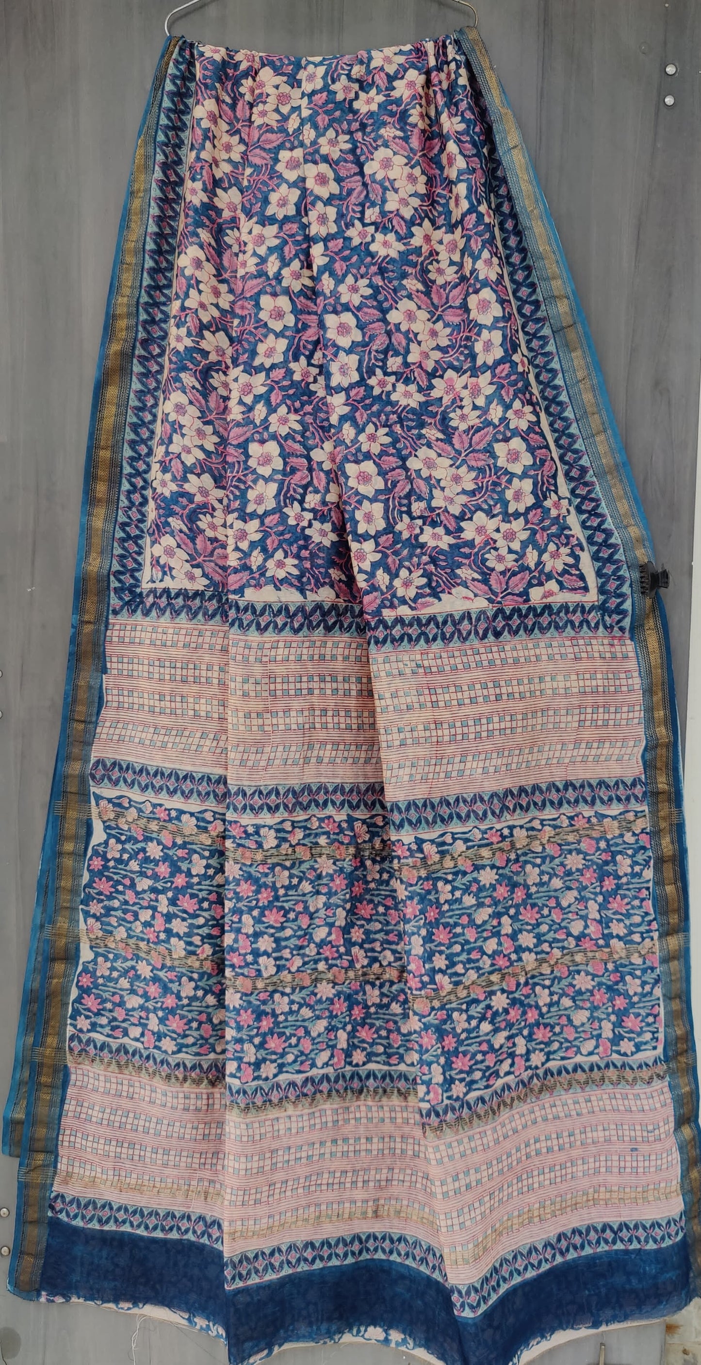 MHESHVARI HANDBLOCK PRINTED SAREE with B.P.-24PCS
