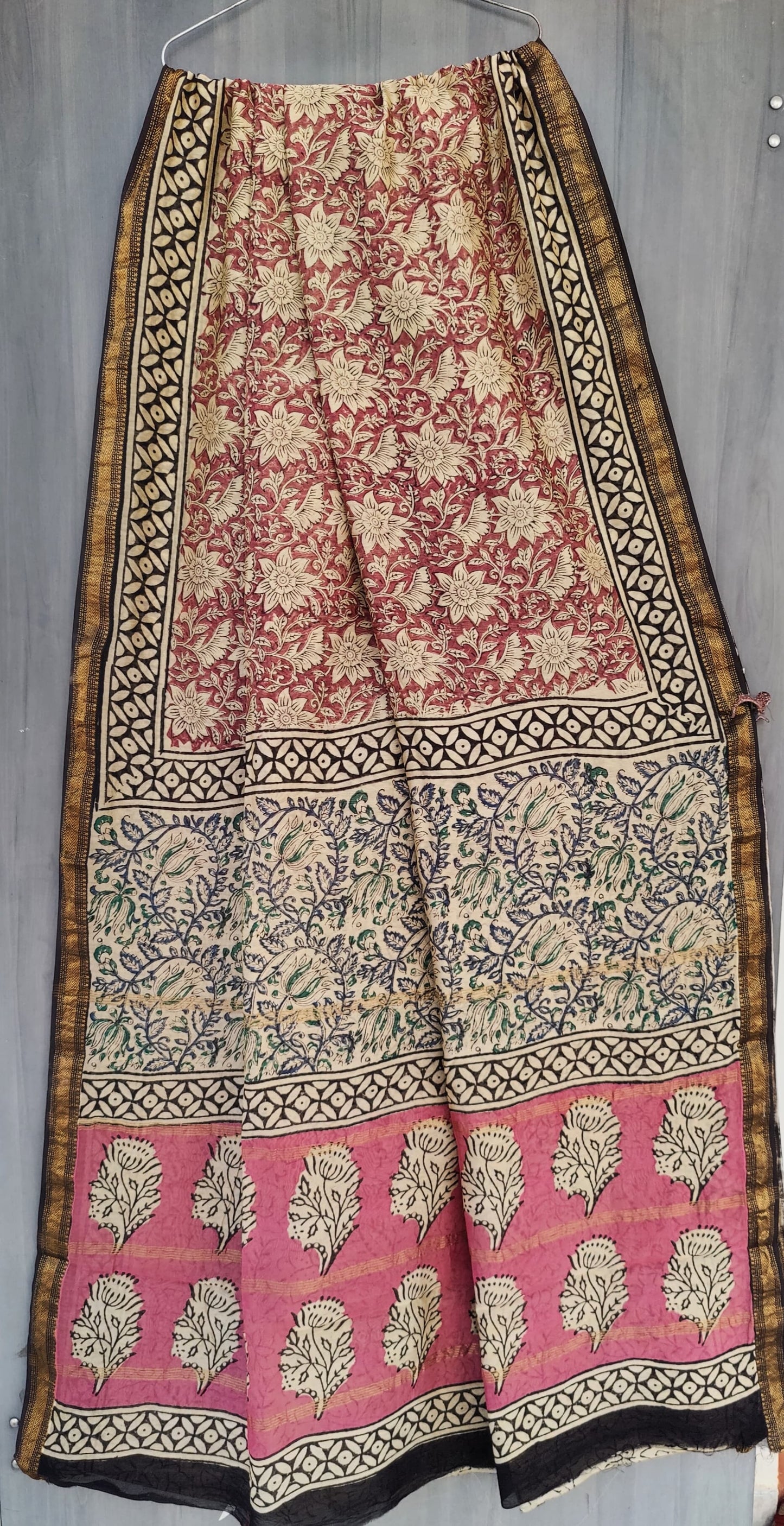 MHESHVARI HANDBLOCK PRINTED SAREE with B.P.-24PCS