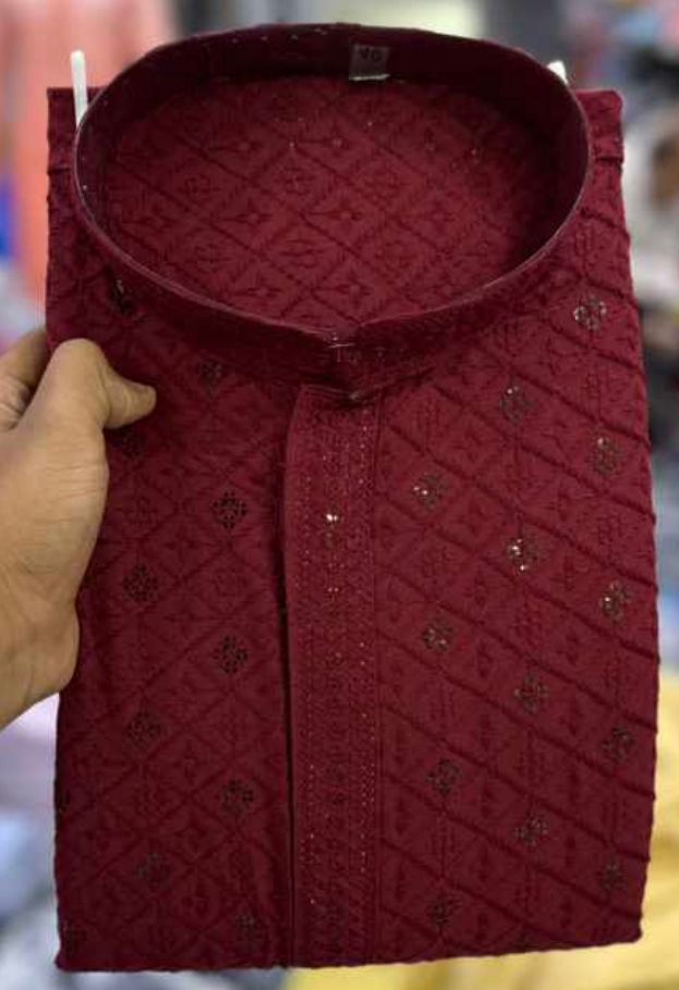 REYON COTTON LAKHNAVI KURTA PAYJAMA-35SET