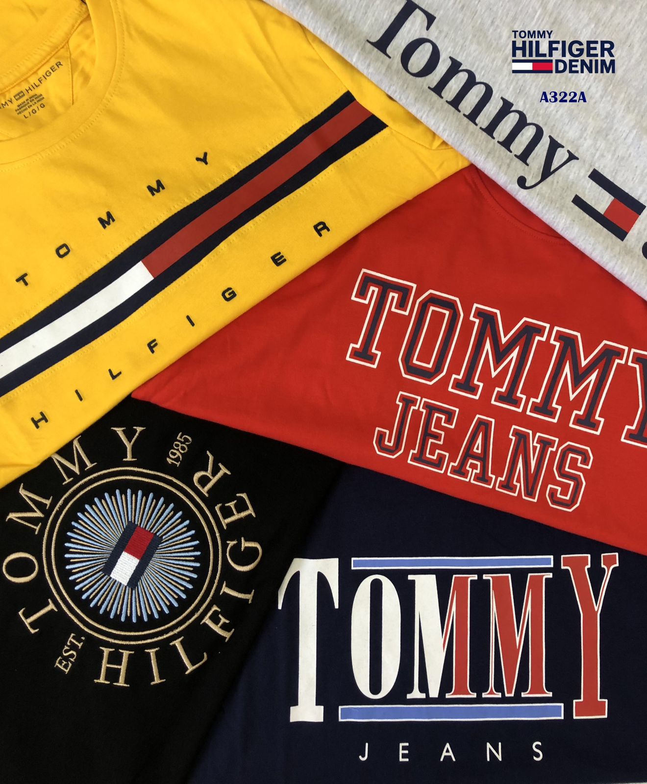 TOMMY HILFIGURE ROUND NACK TSHIRT -48PCS