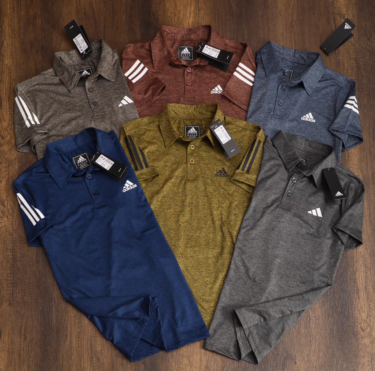 ADIDAS HIGH PREMIUM GRINDAL FOUR WAY STRECHABALE DRI FIT COLLAR T-SHIRT*-50PCS