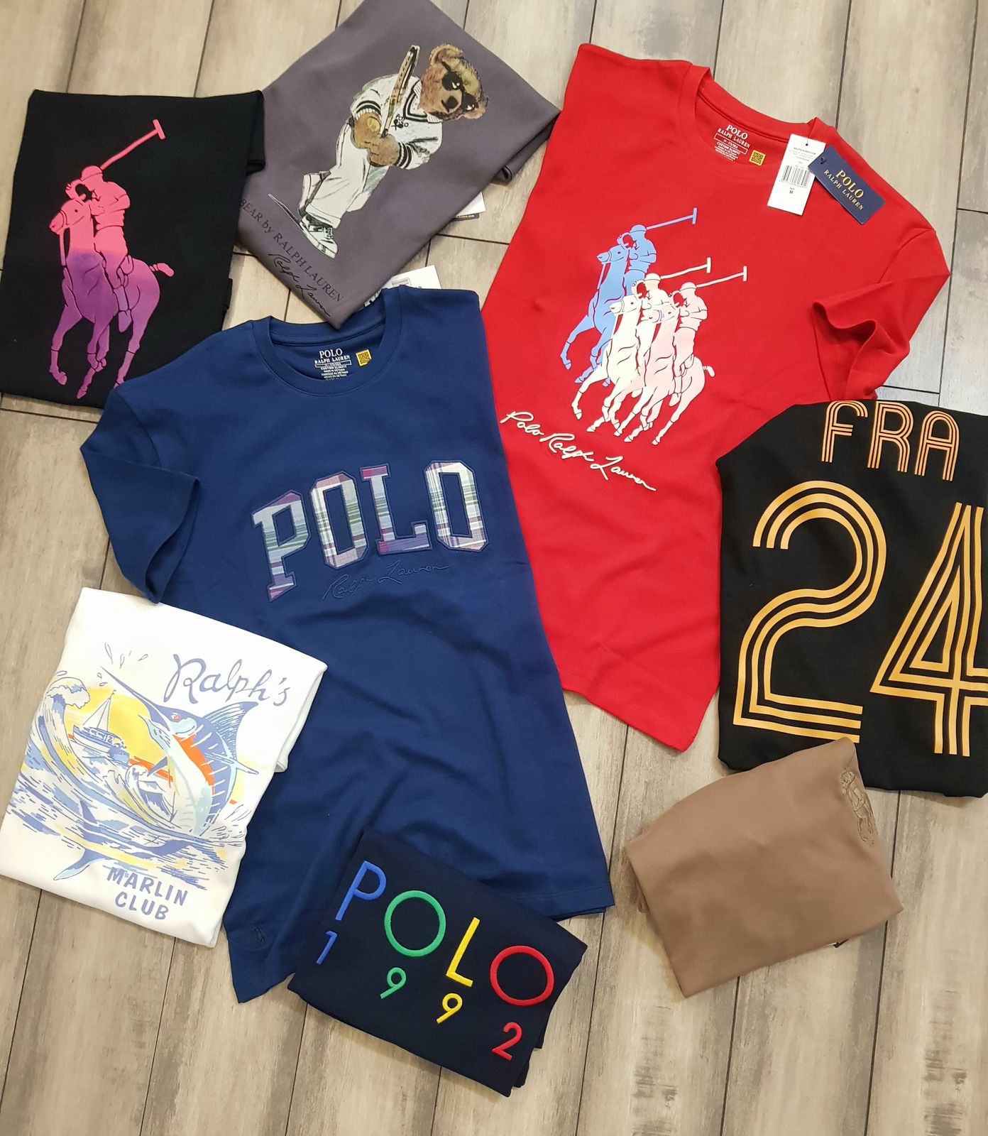 R.L.POLO INTERLOCK FABRIC ROUND NACK TSHIRT-68PCS