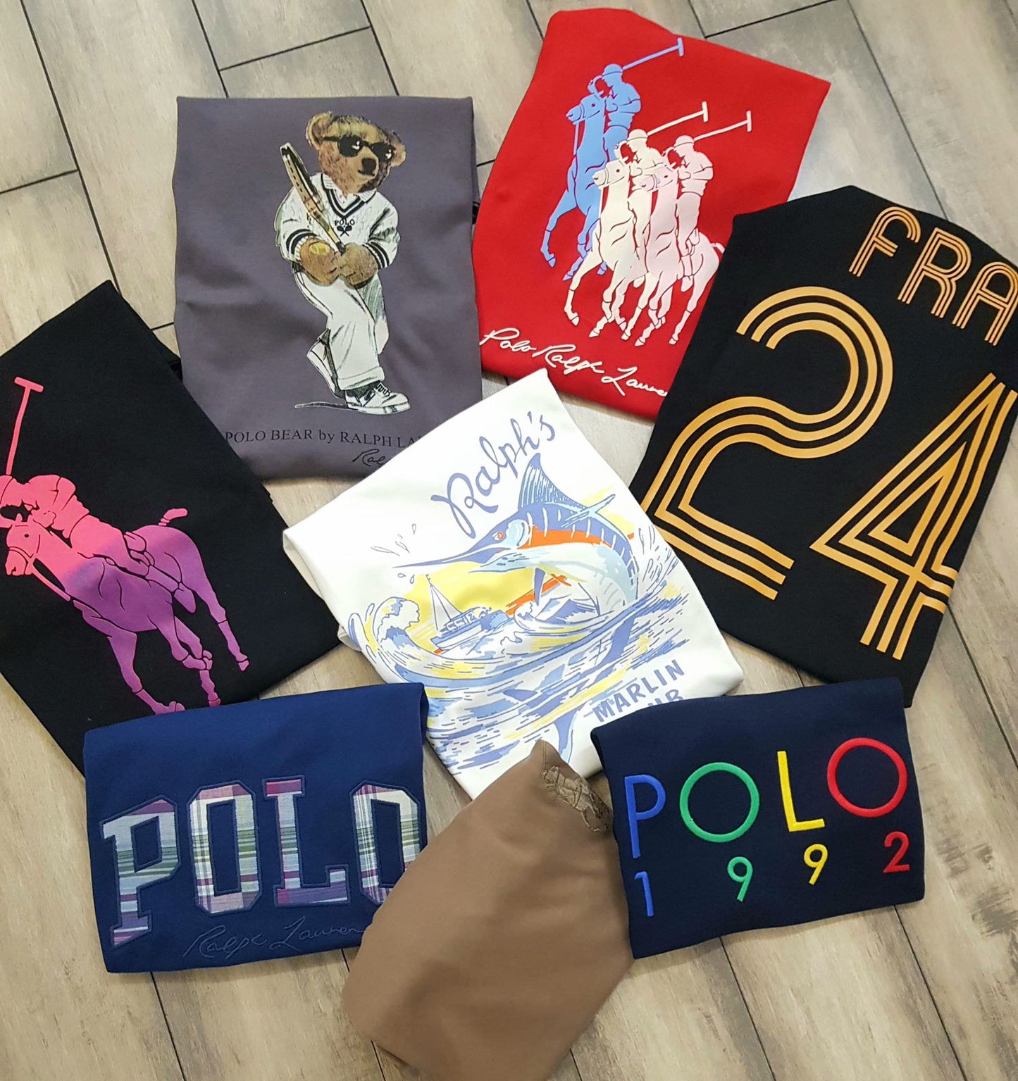 R.L.POLO INTERLOCK FABRIC ROUND NACK TSHIRT-68PCS