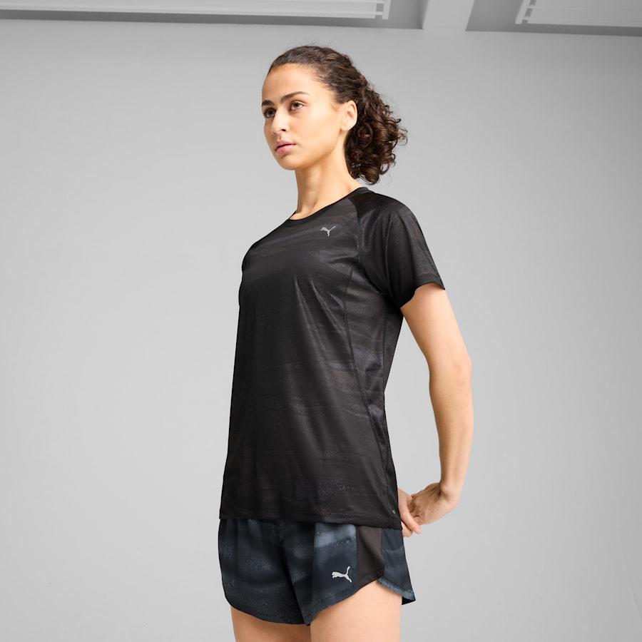WOMENS PUMA FORWAY LAYCRA GYMWEAR TSHIRT-68