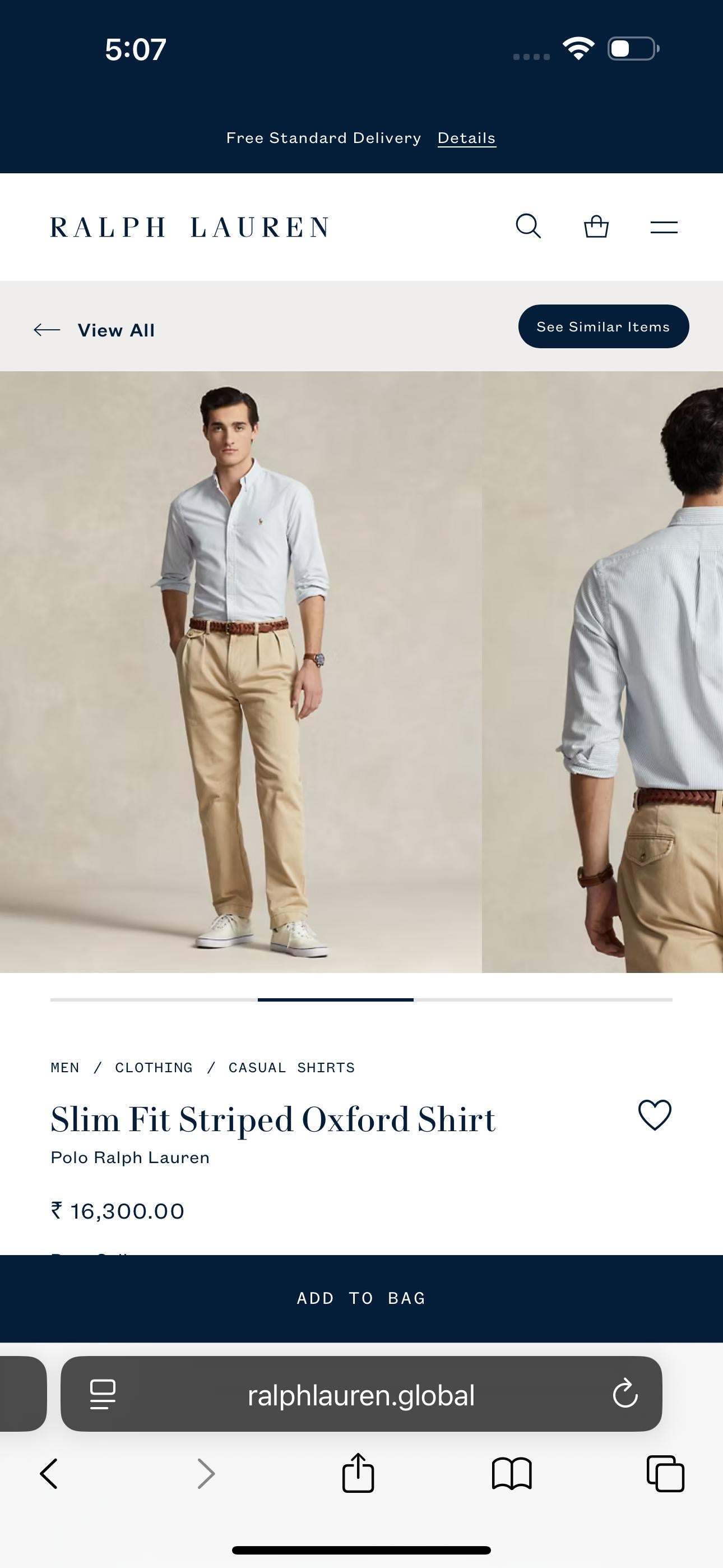 MENS R.L.POLO OXFORD LINEN STRIPE SHIRT-50PCS