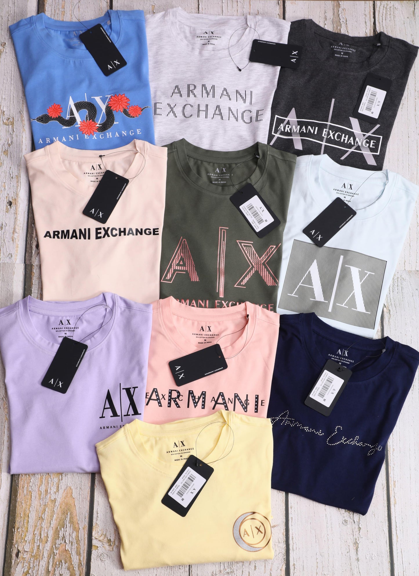 WOMENS 100% COTTON LYCRA TEES*ARMANI EXCHANGE -86PCS