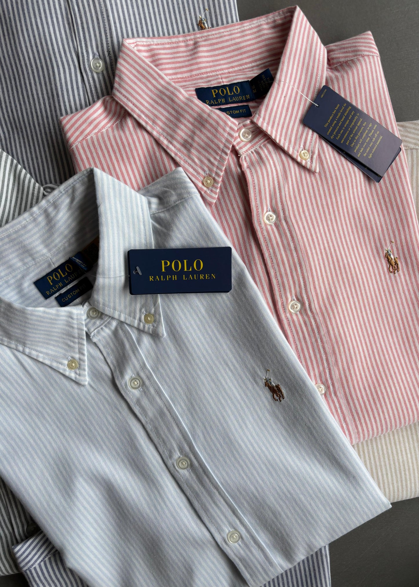 MENS R.L.POLO OXFORD LINEN STRIPE SHIRT-50PCS