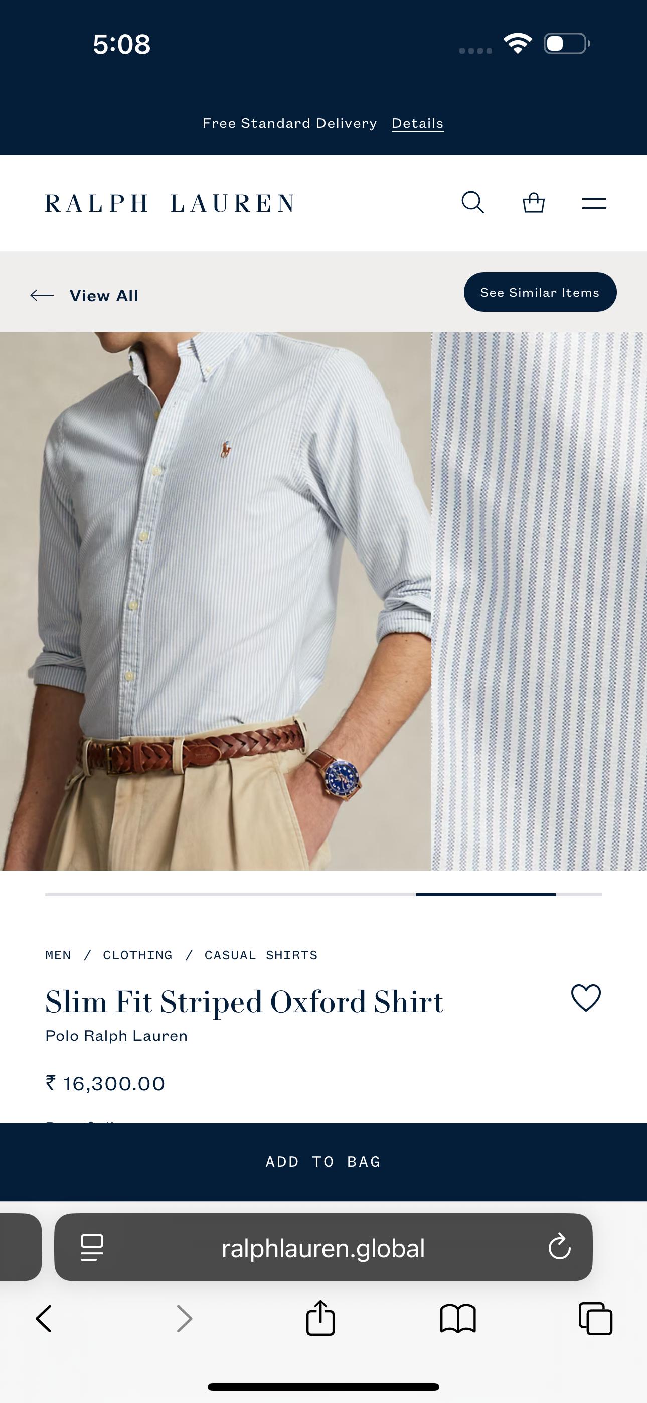MENS R.L.POLO OXFORD LINEN STRIPE SHIRT-50PCS