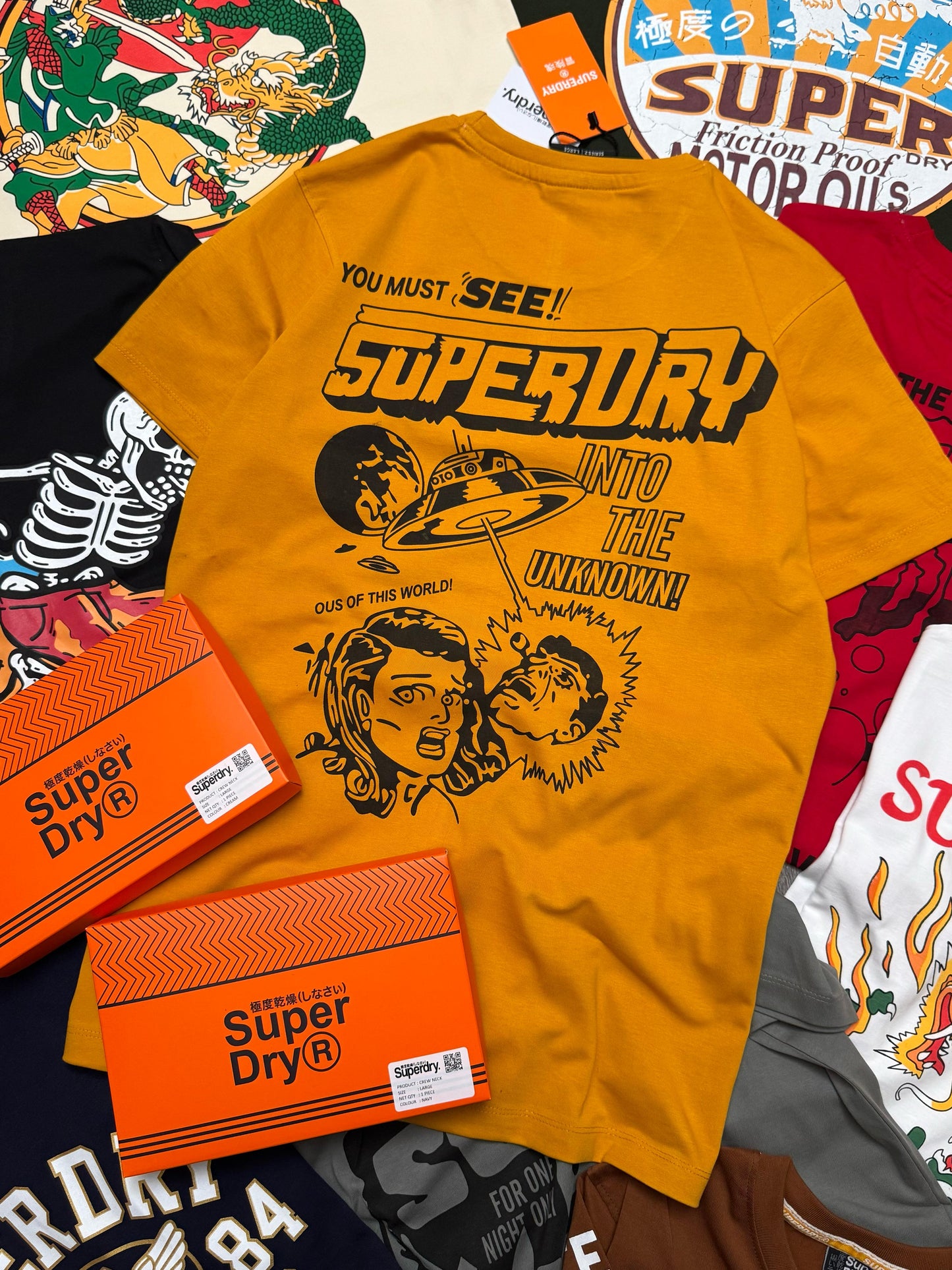 SUPERDRY CREW NACK TSHIRT WITH GIFTED BOX -41 PCS SET