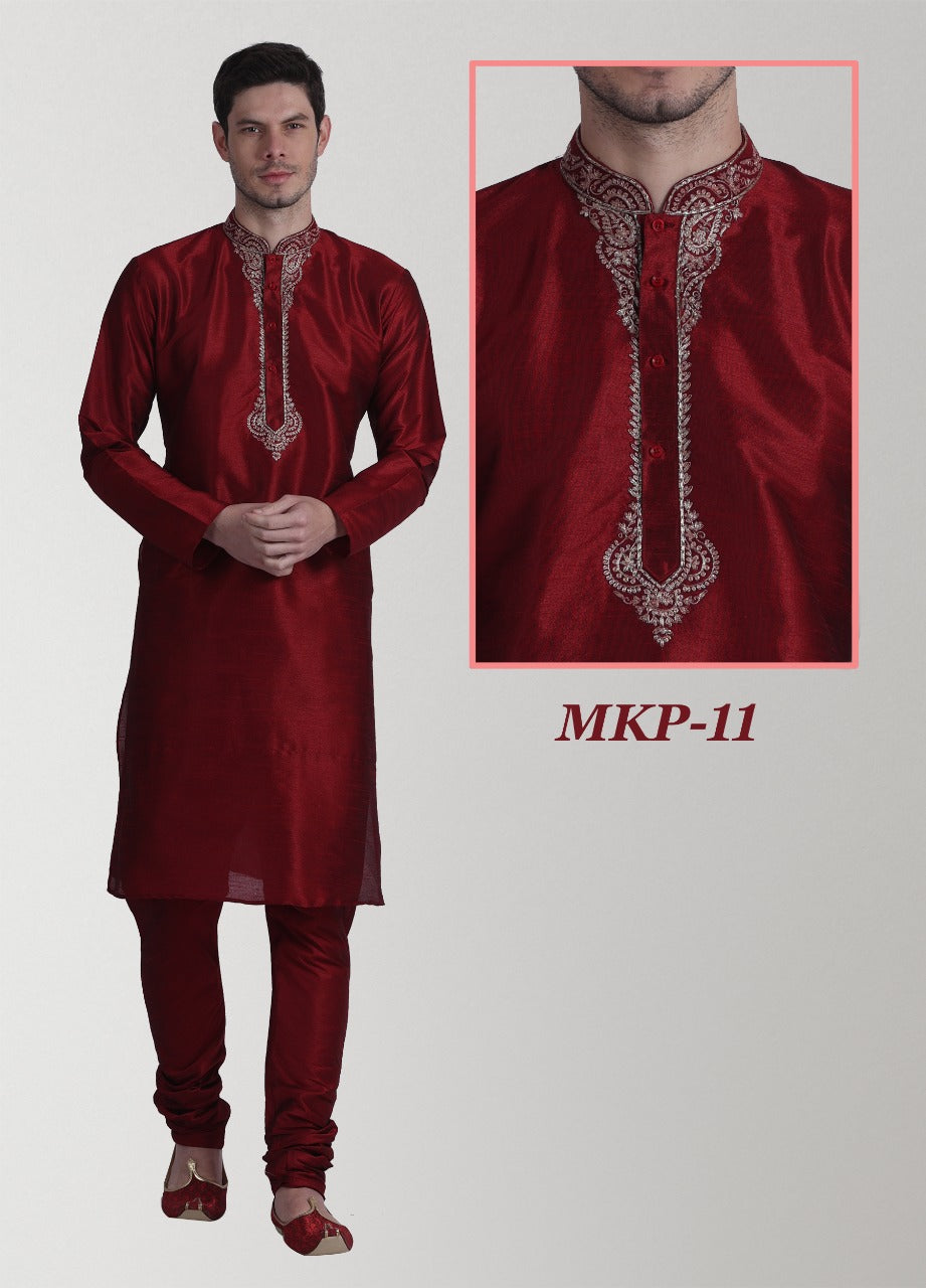 MENS WEDDING WEAR SILK KURTA PAYJAMA -33PCS