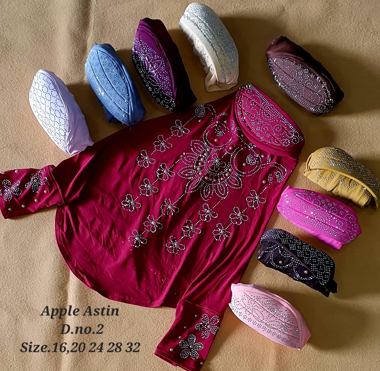 ISLAMIC APPLE ASTIN MAKHNA HIJAB-100pcs