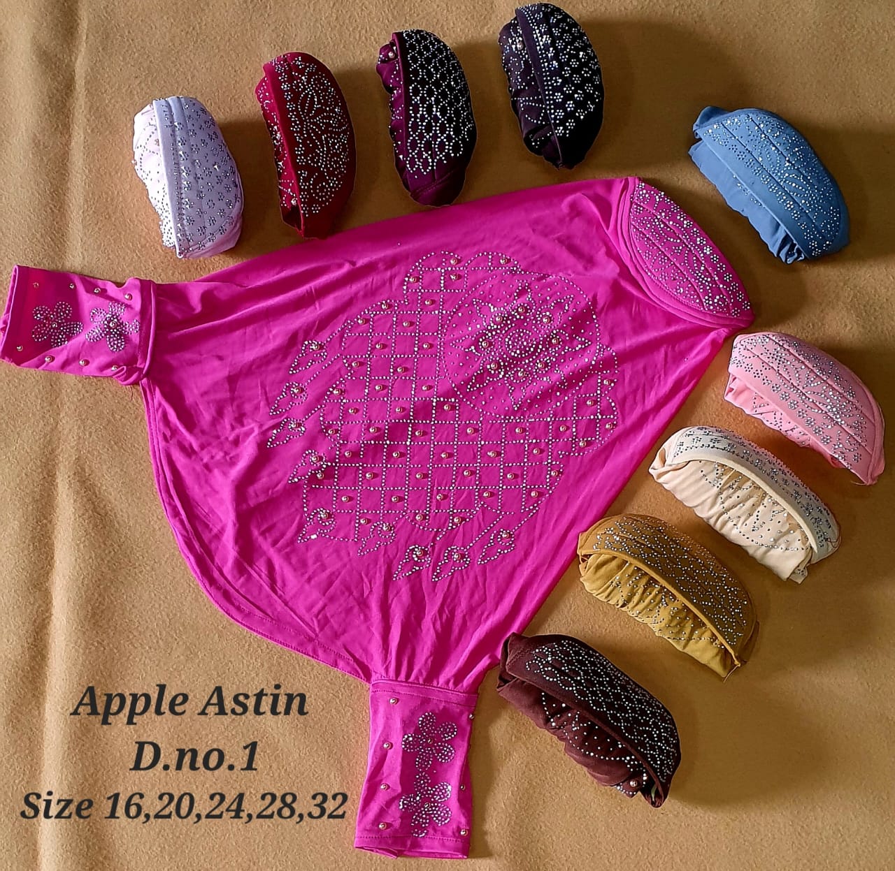 ISLAMIC APPLE ASTIN MAKHNA HIJAB-100pcs