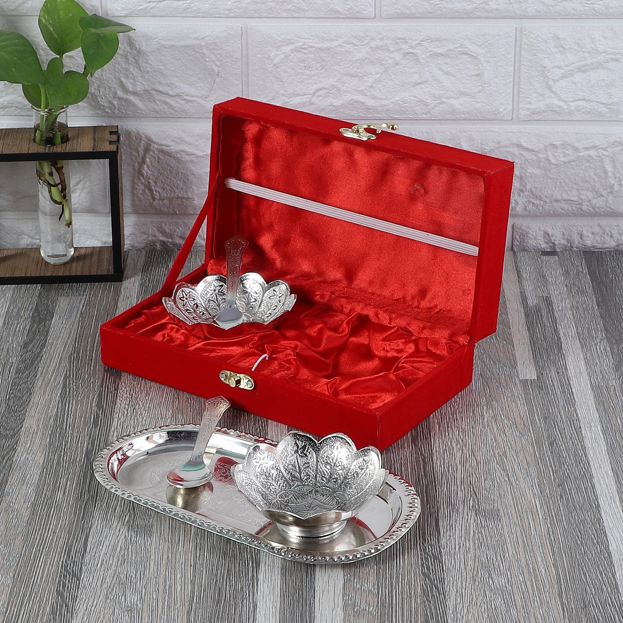 HAND CRAFTED GERMAN SILVER BOWL SET -50PCS
