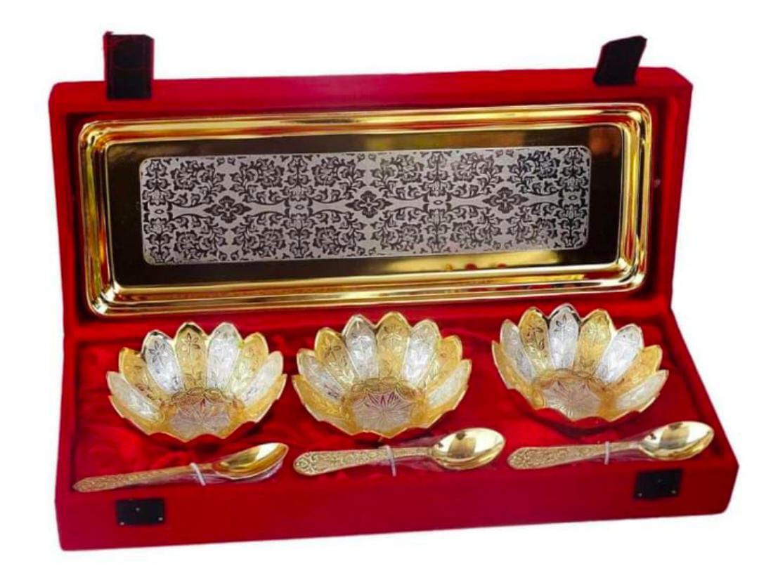 GERMAN SILVER 3 BOWL SET -50
