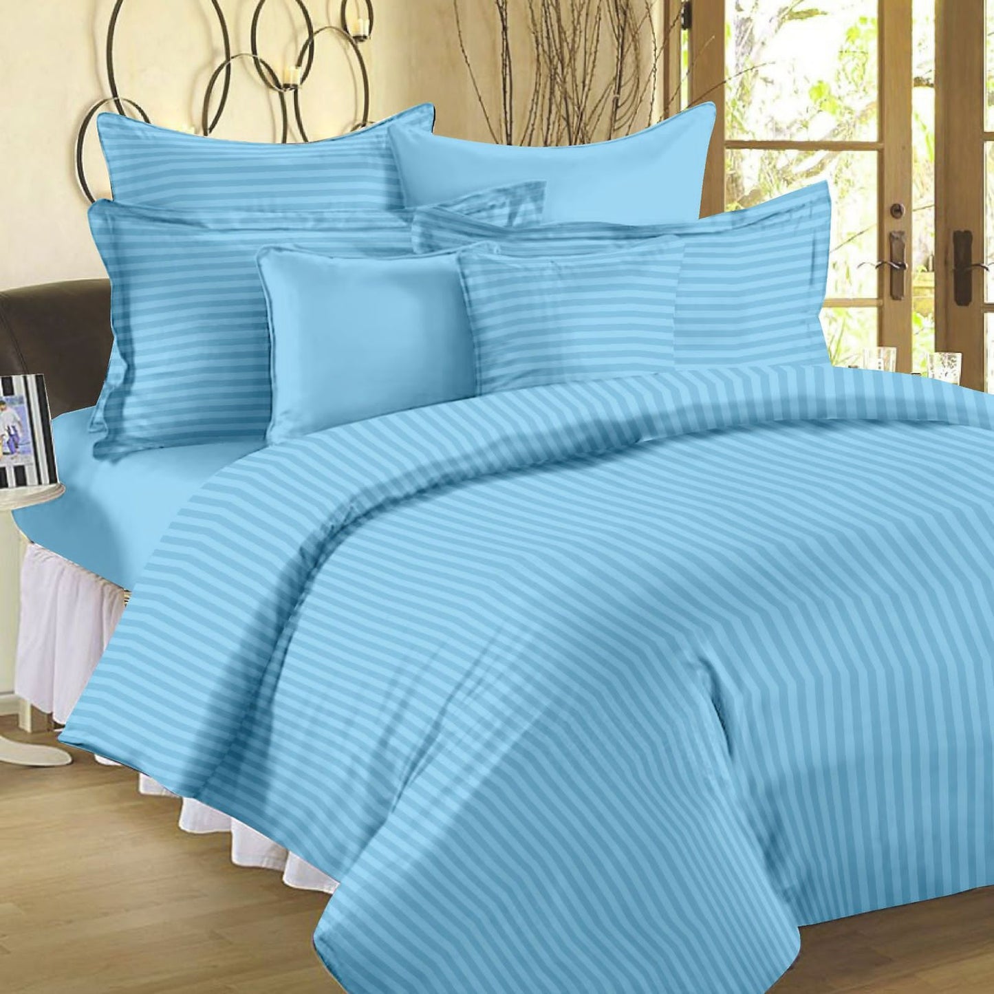 LUXUARY PREMIUMSELF STRIPED BEDSHEET-12PCS SET