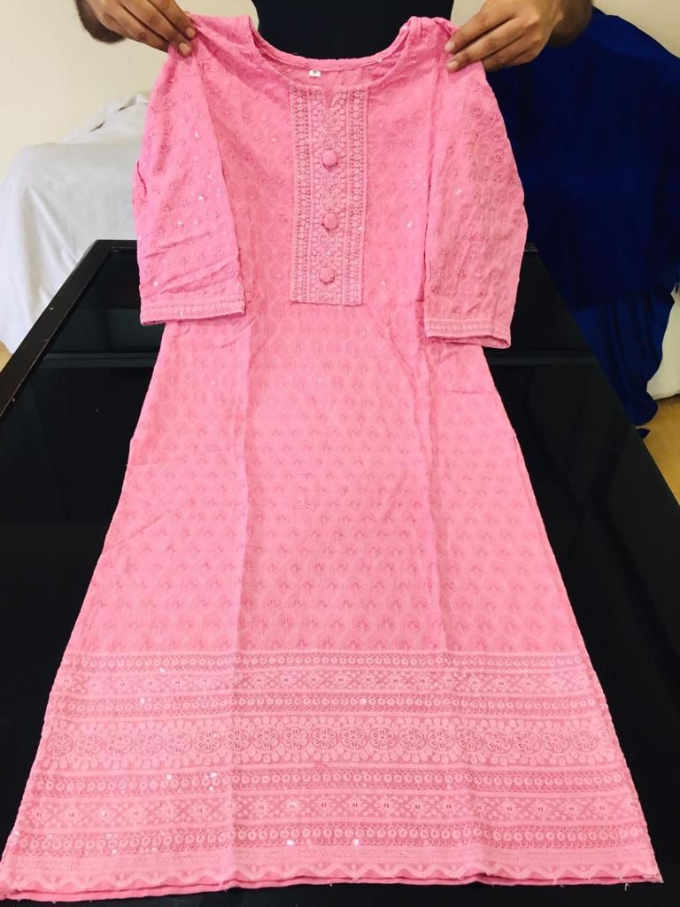 REYON CHIKKAN KURTI -48PCS
