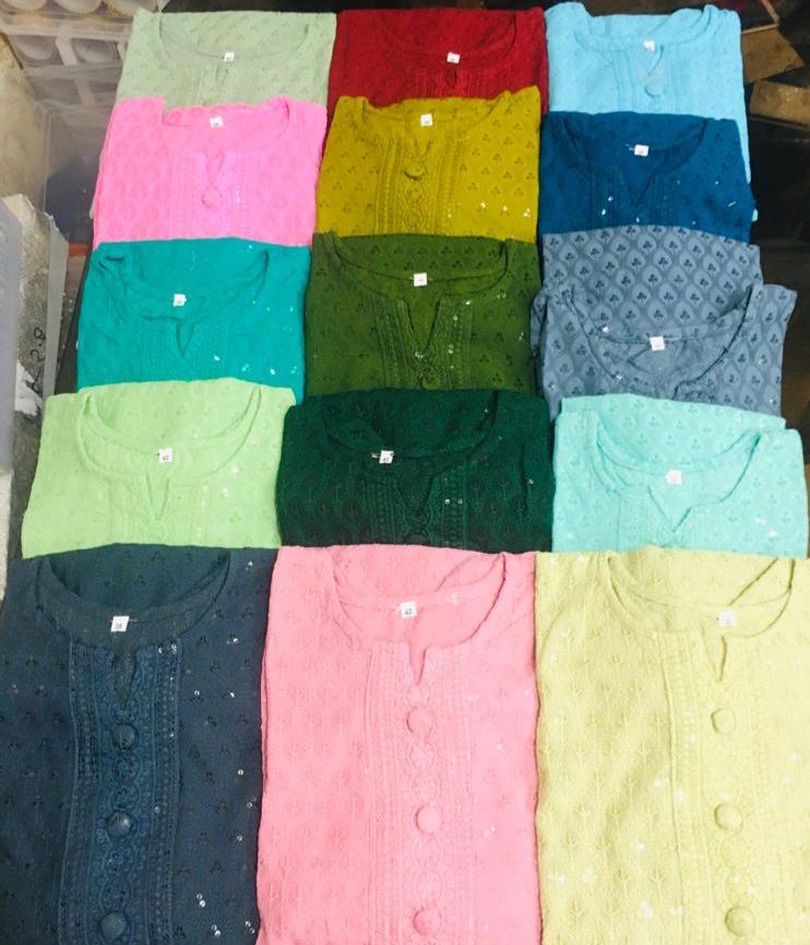 REYON CHIKKAN KURTI -48PCS