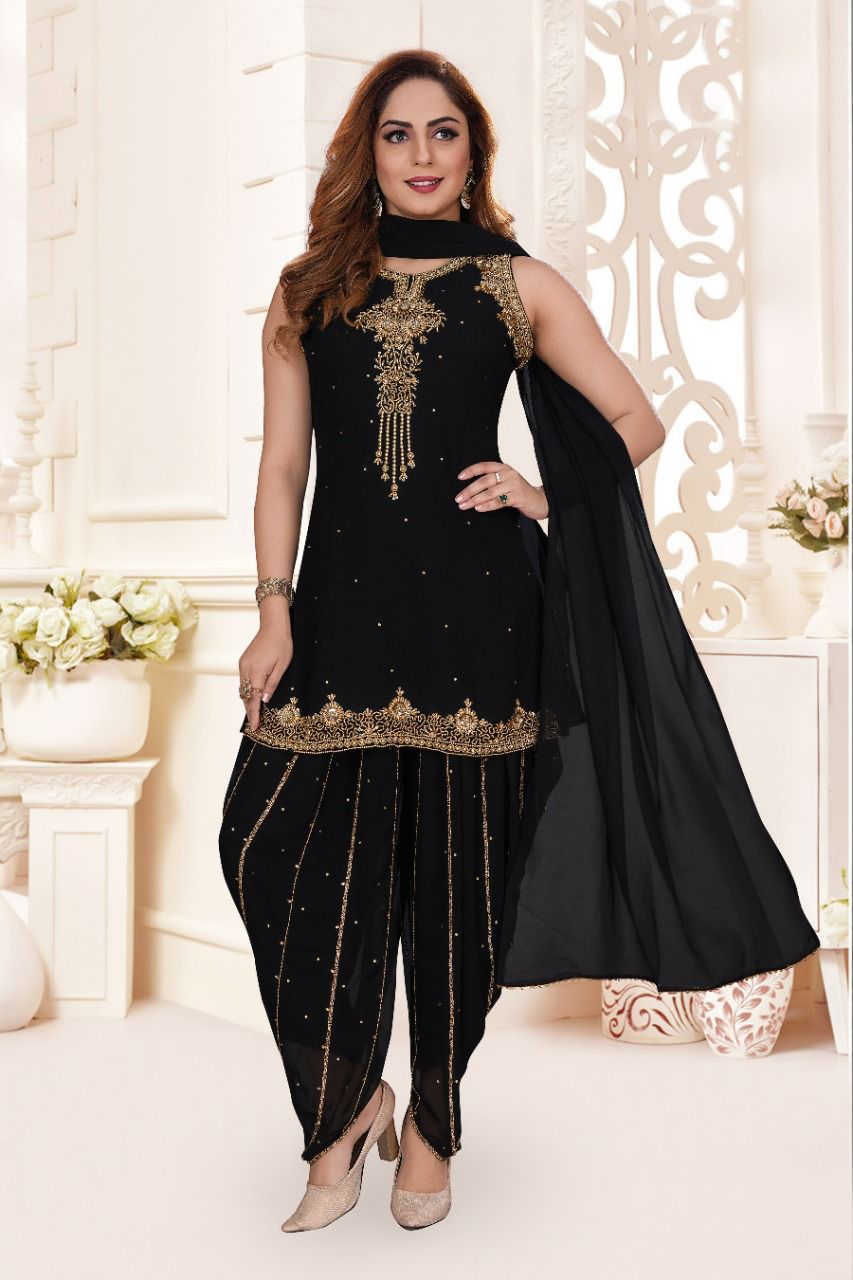 FENCY GEORGETTE WEDDINGWEAR PATIYALA SUIT -18 PCS