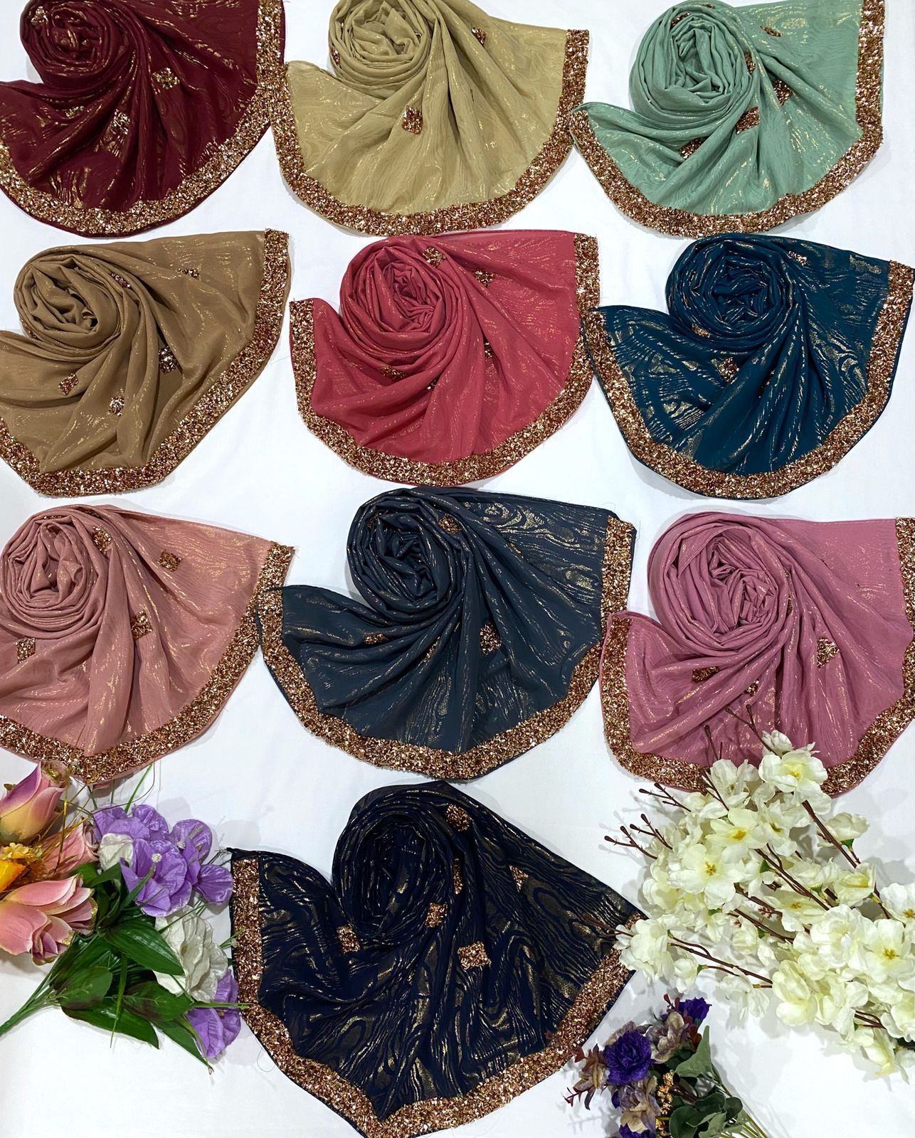 ISLAMIC HIJAB MIX DESIGN CATLOGE -120PCS SET