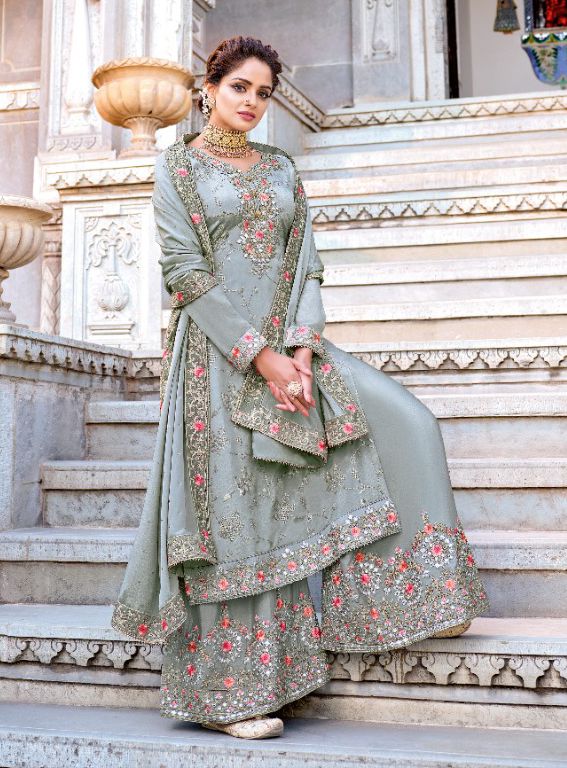 SILK WITH HEAVY EMBROIDERY SUIT AND HAND WORK -24PCS