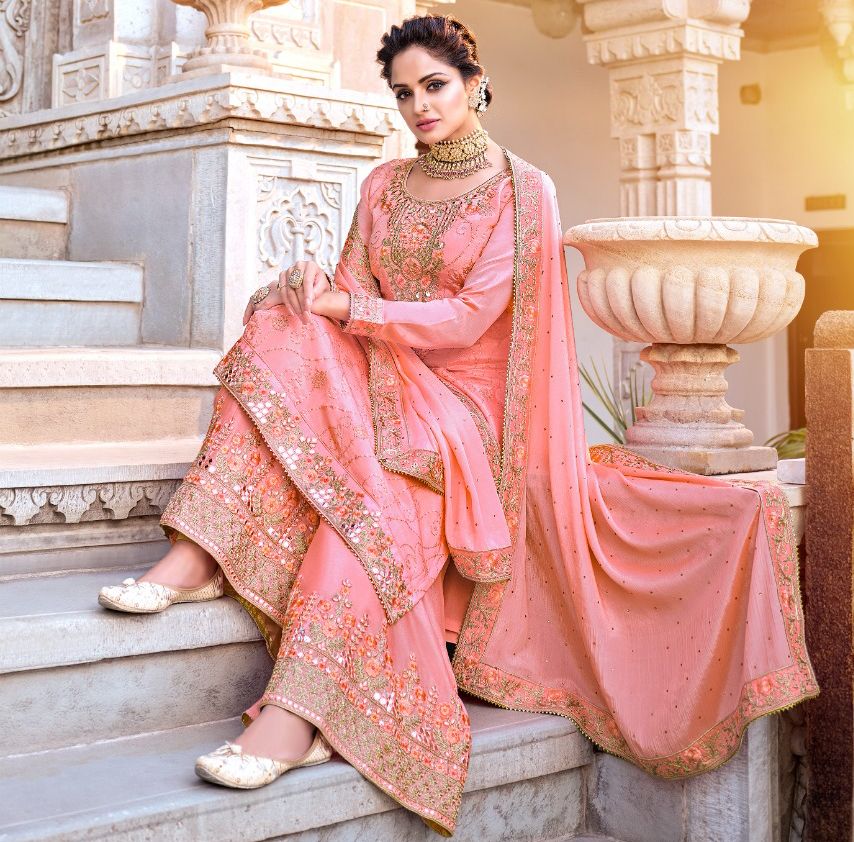 SILK WITH HEAVY EMBROIDERY SUIT AND HAND WORK -24PCS