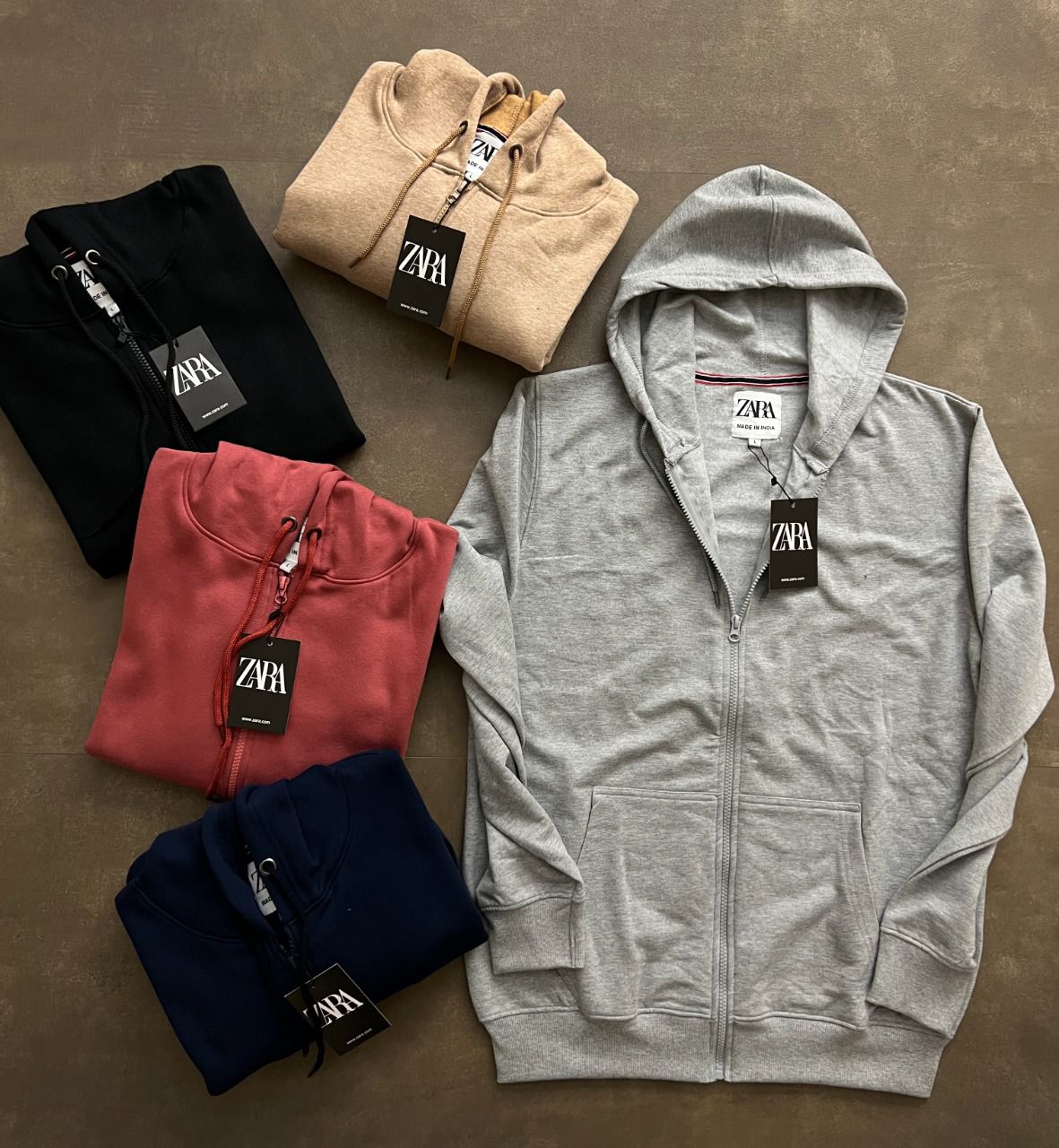 ZARA ZIPPER HOODIE-34 PCS