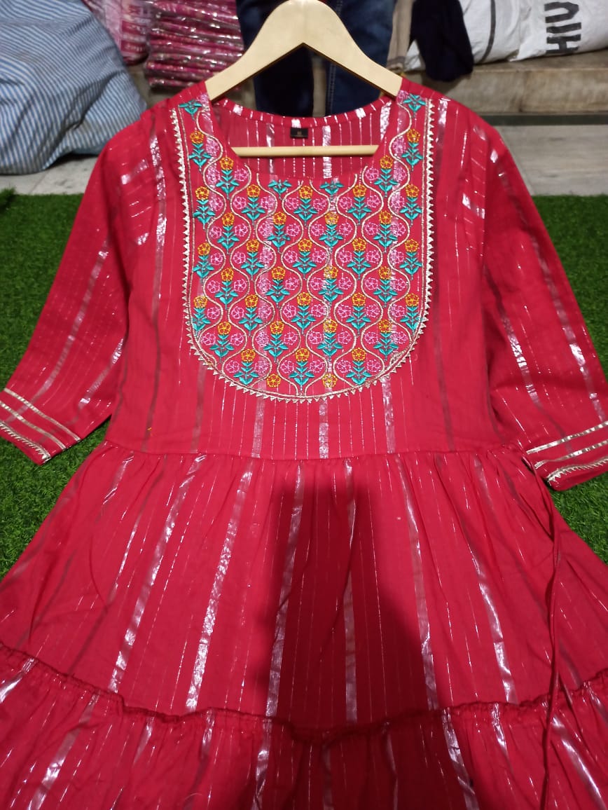 COTTON LUREX GOWN-12PCS