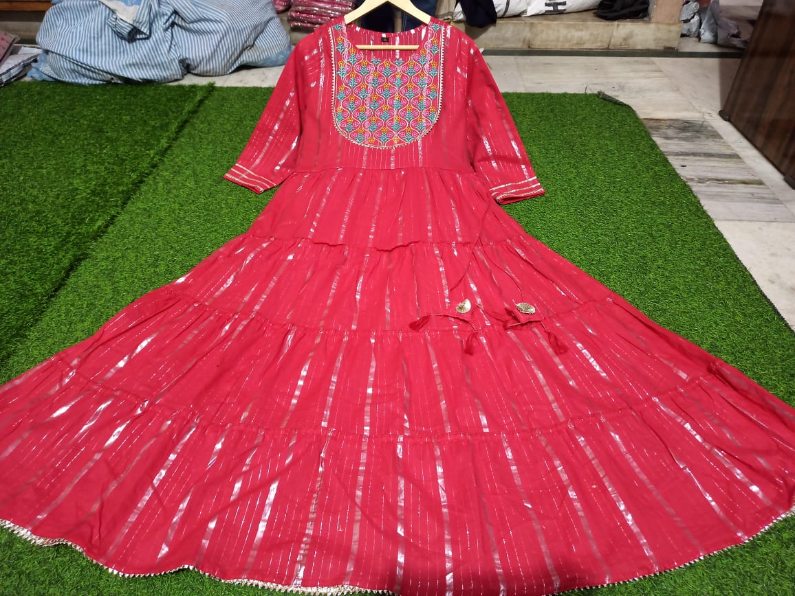 COTTON LUREX GOWN-12PCS