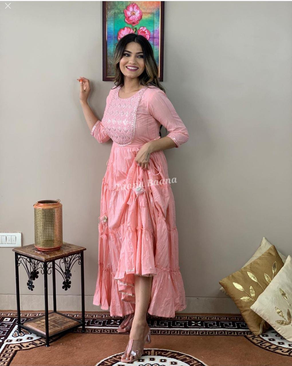 COTTON LUREX GOWN-12PCS