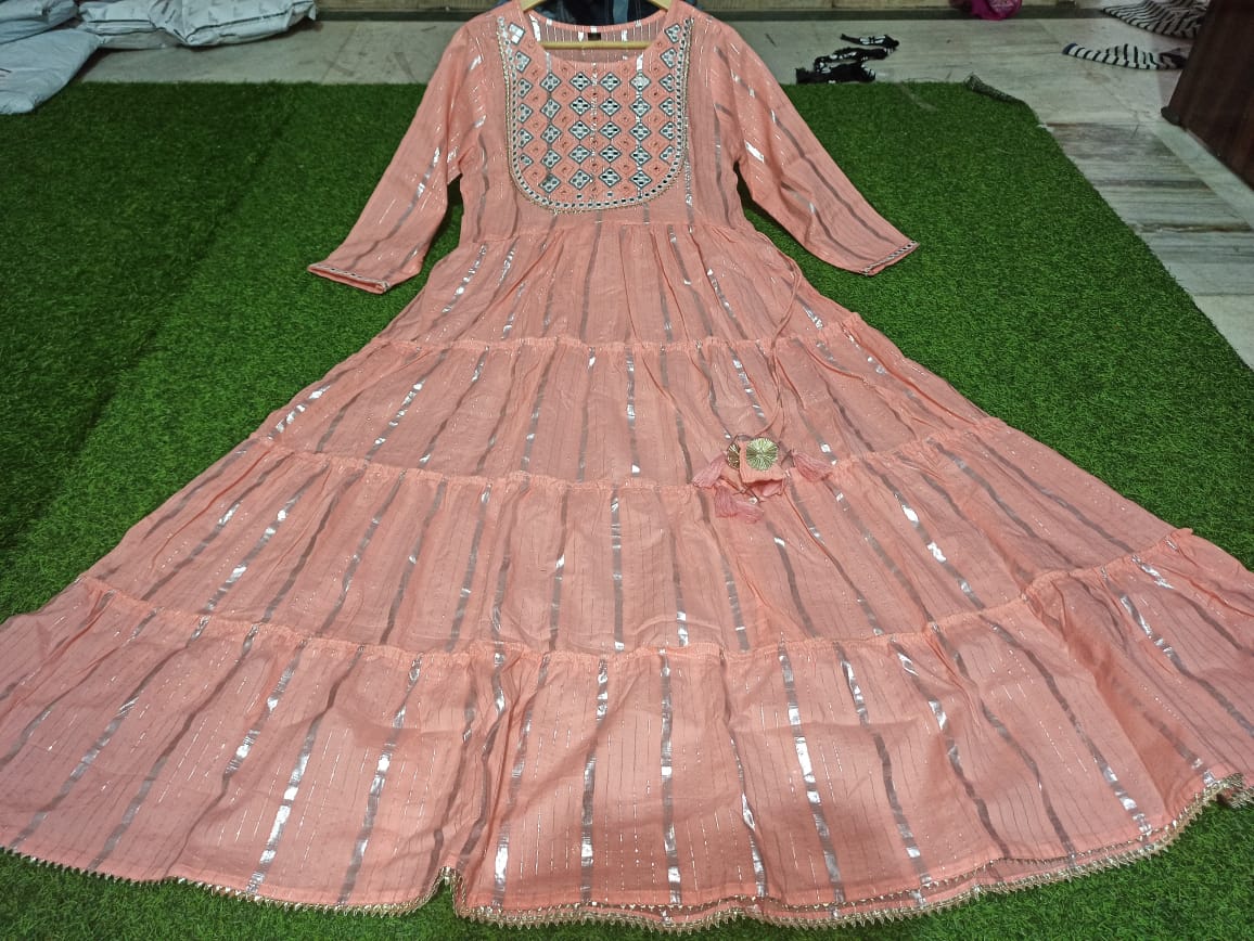 COTTON LUREX GOWN-12PCS