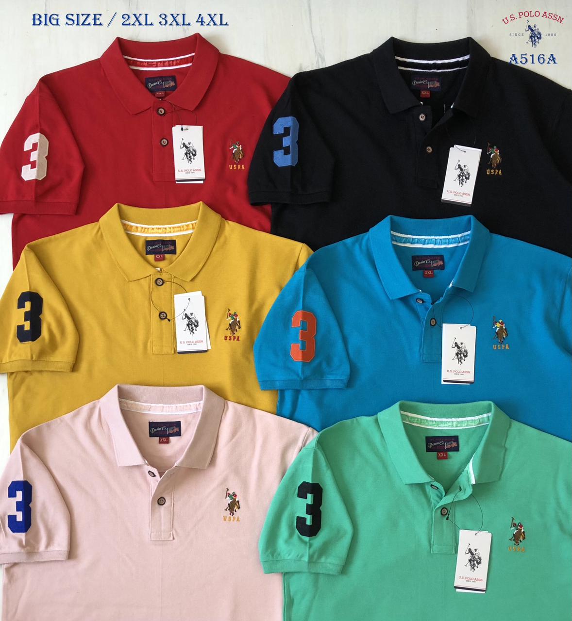 U.S.POLO BIG SIZE COLLAR T-SHIRT-76PCS