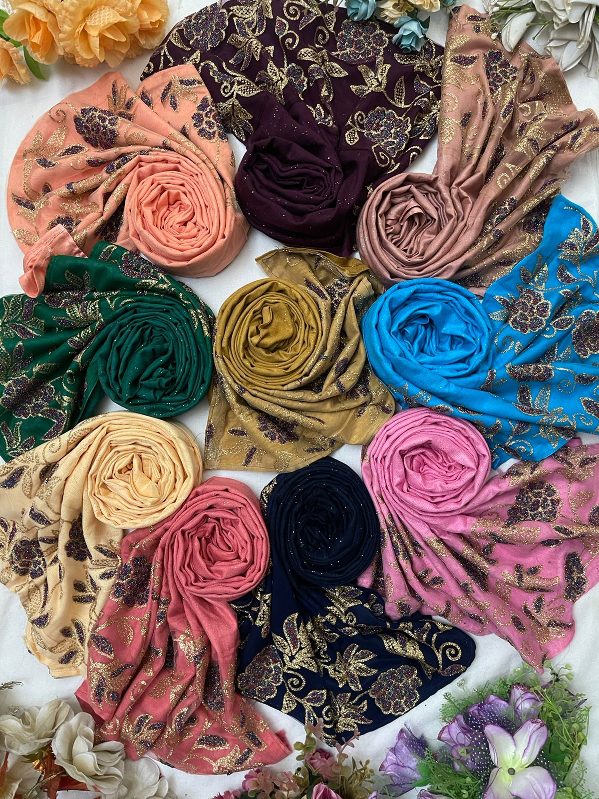 ISLAMIC HIJAB MIX DESIGN CATLOGE -120PCS SET