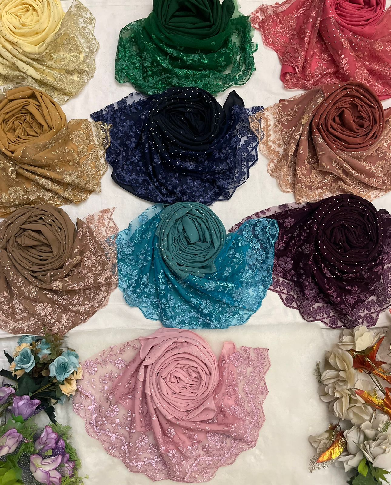 ISLAMIC HIJAB MIX DESIGN CATLOGE -120PCS SET