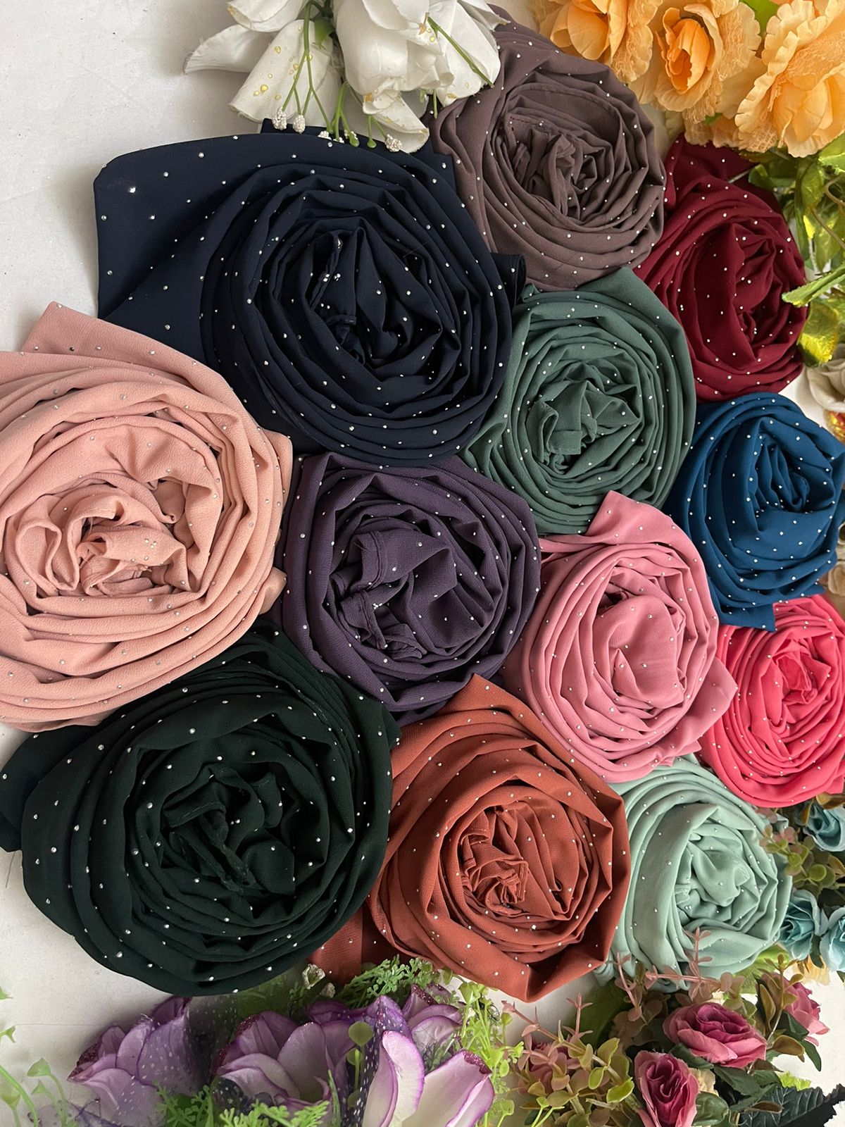 ISLAMIC HIJAB MIX DESIGN CATLOGE -120PCS SET