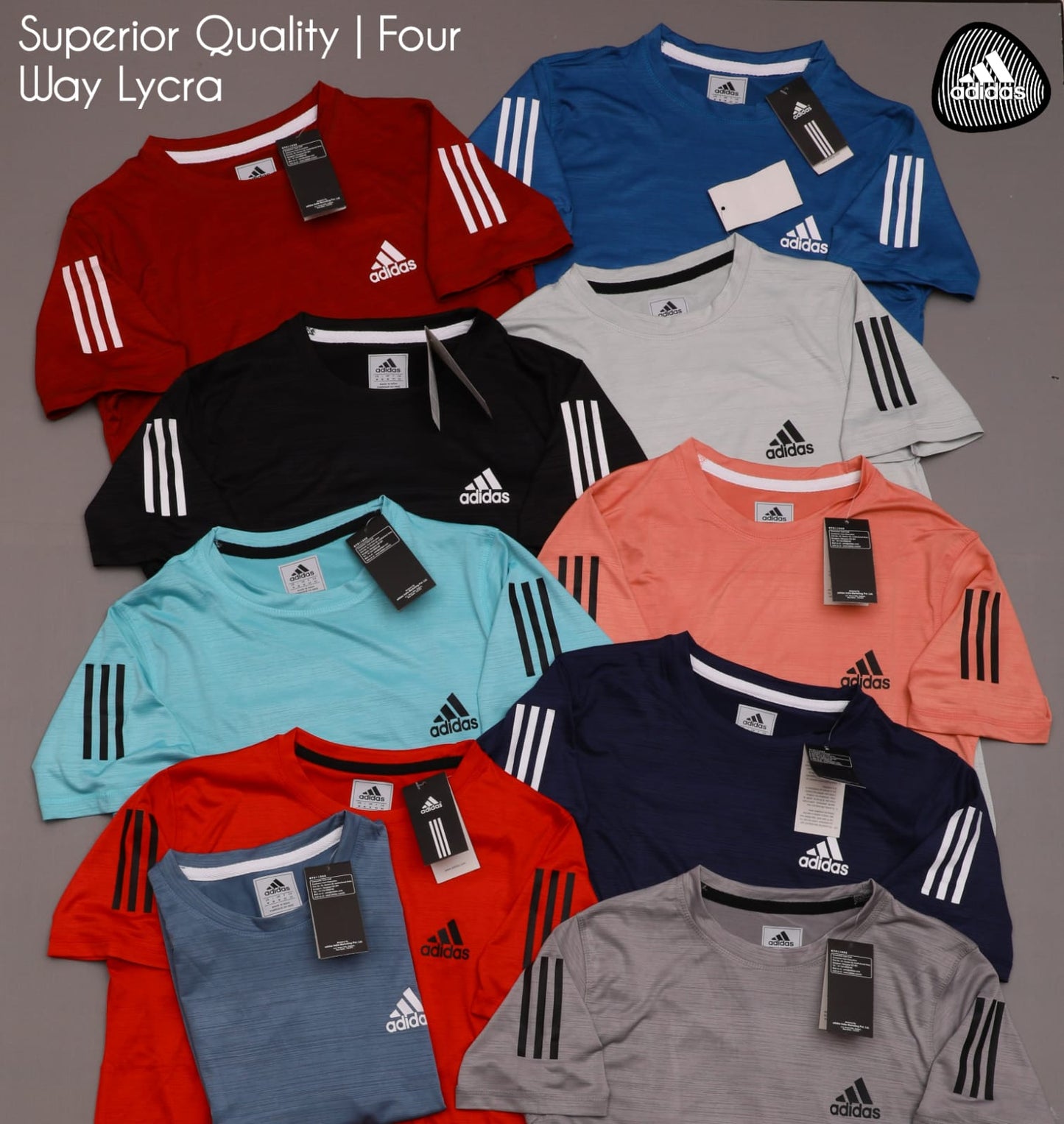 ADIDAS DRYFIT ROUND NACK FORWAY LAYCRA TSHIRT -68PCS