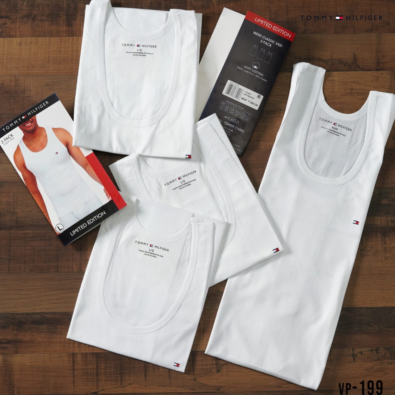 TOMMY MEN'S WHITE WEST-120PCS